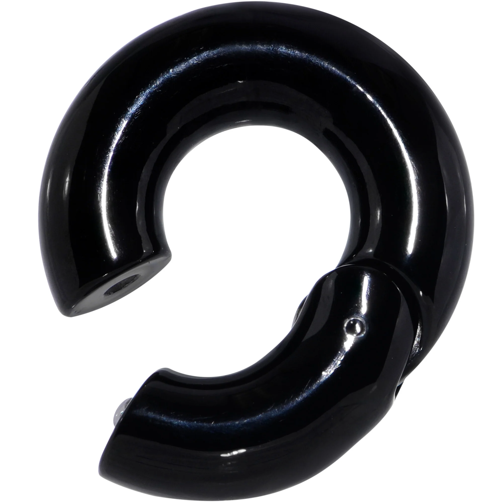 0G 1/2 Black PVD Steel Hinged Segment Ring - Image 2