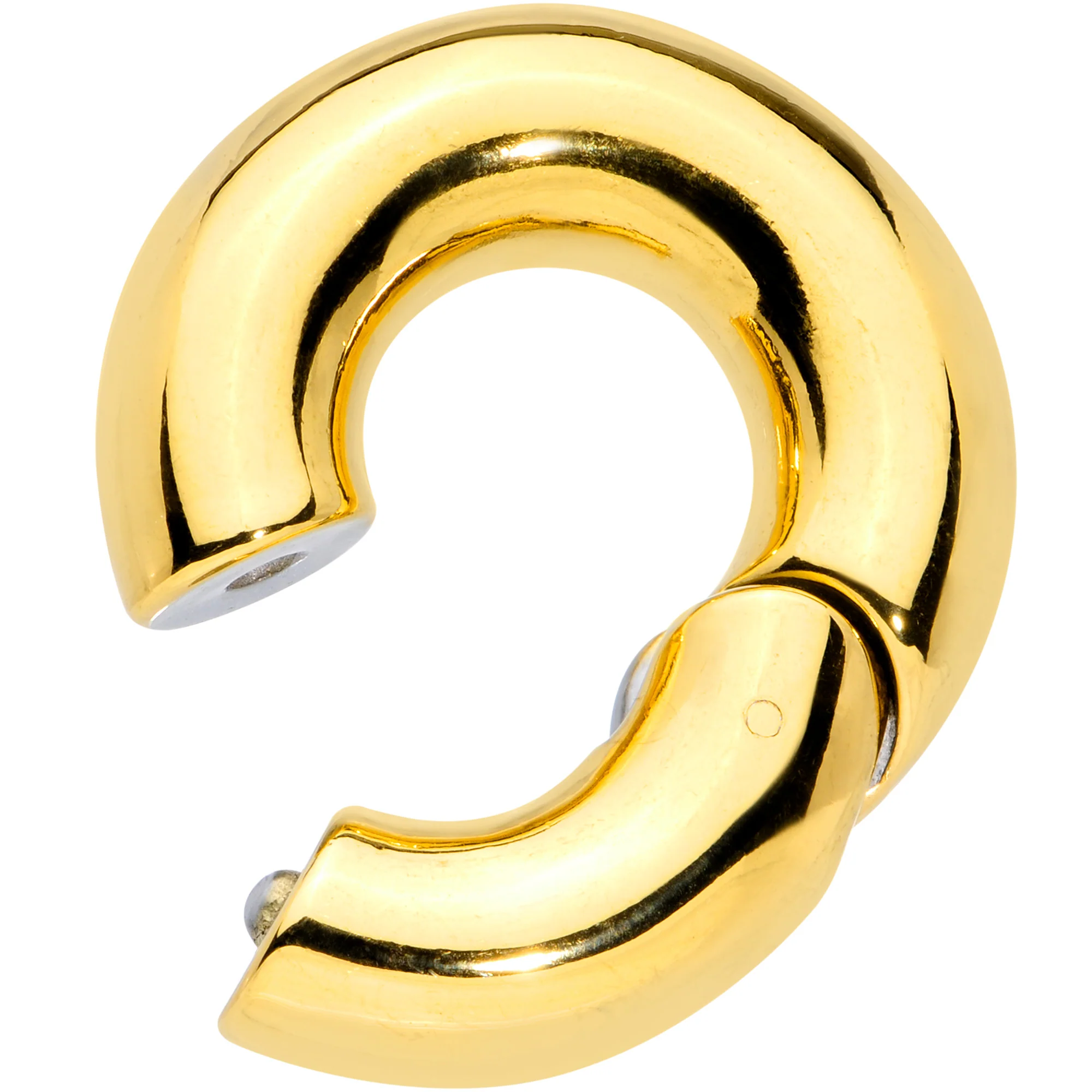 0G 1/2 Gold Tone PVD Steel Hinged Segment Ring - Image 2