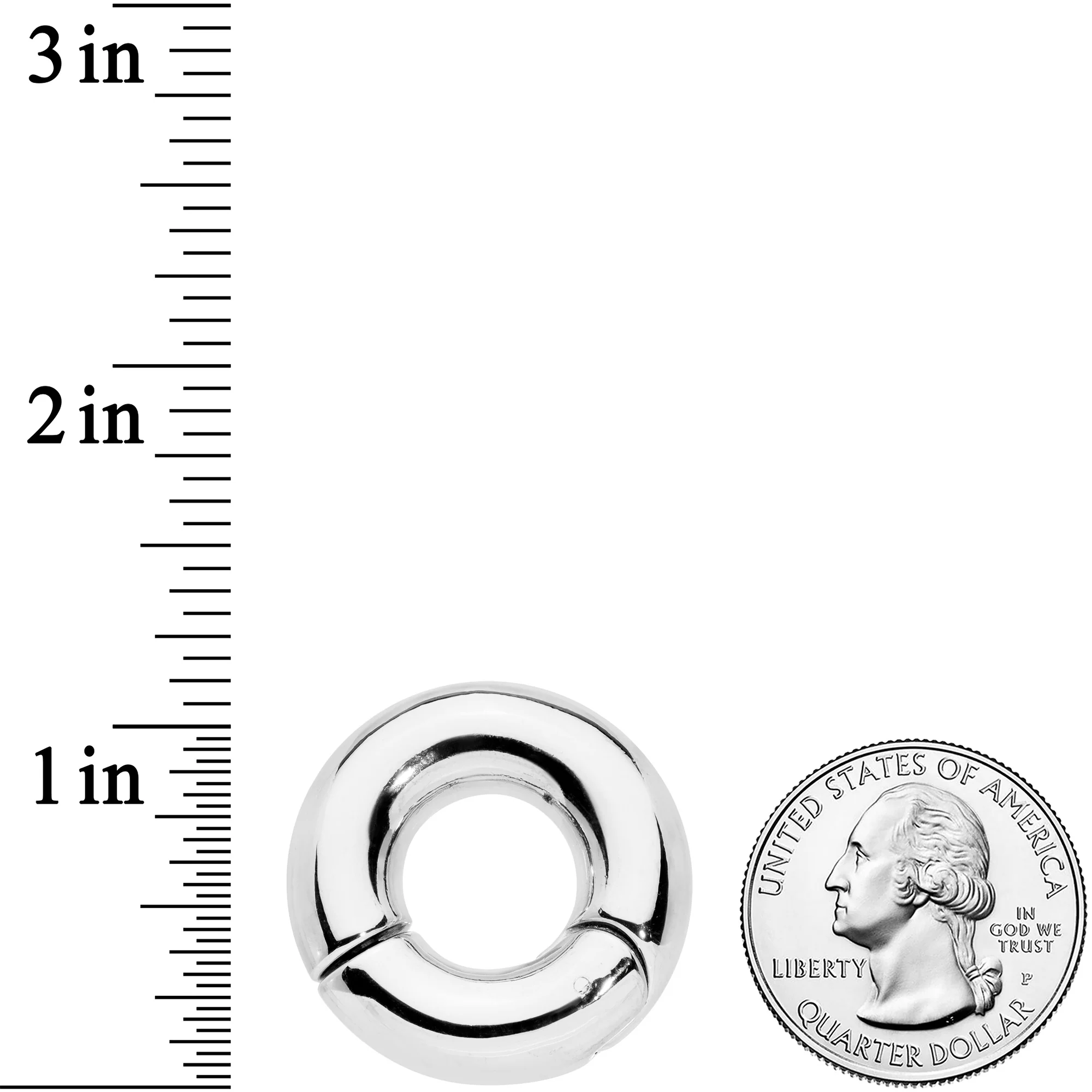 0G 1/2 Stainless Steel Hinged Segment Ring - Image 3