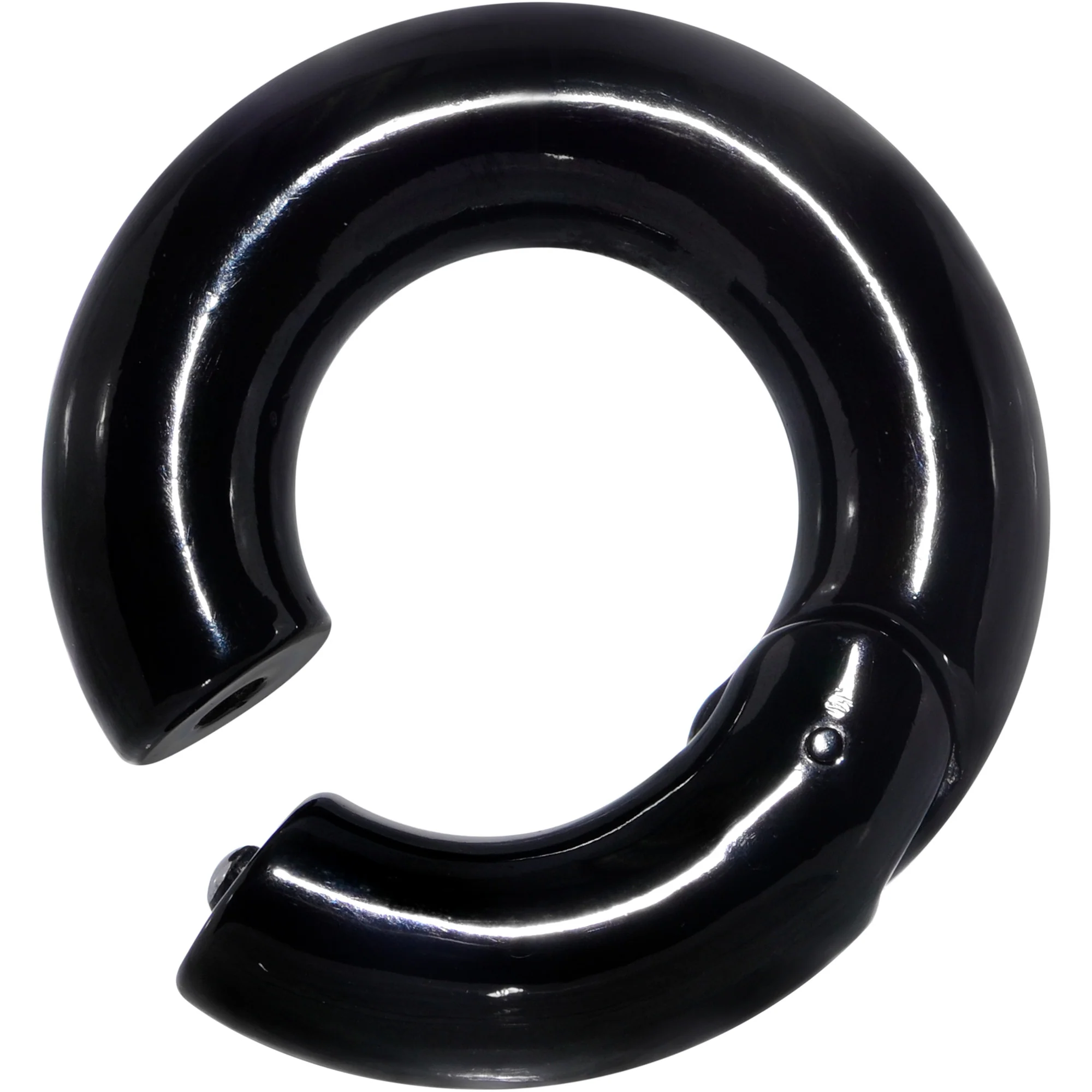 0G 5/8 Black PVD Steel Hinged Segment Ring - Image 2