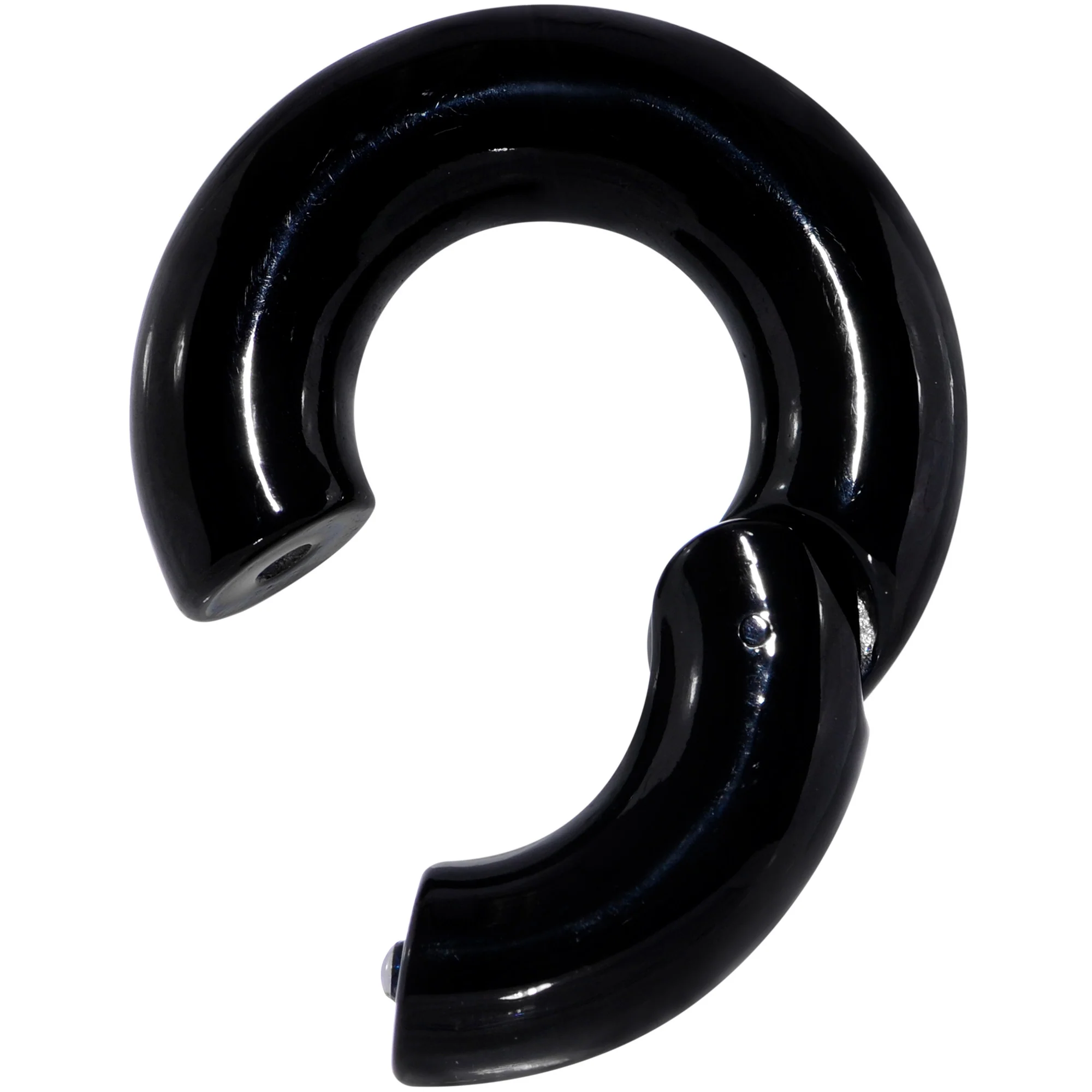 0G 9/16 Black PVD Steel Hinged Segment Ring - Image 2