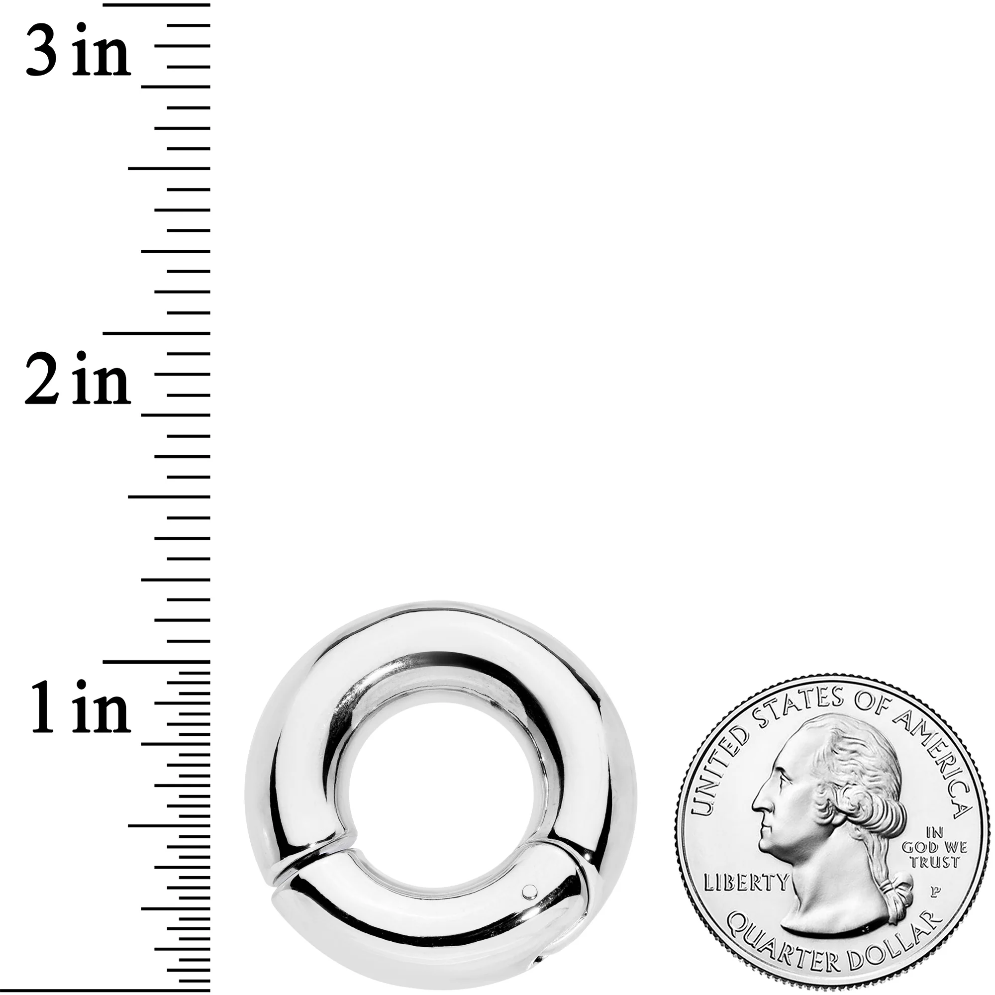 0G 9/16 Stainless Steel Hinged Segment Ring - Image 3