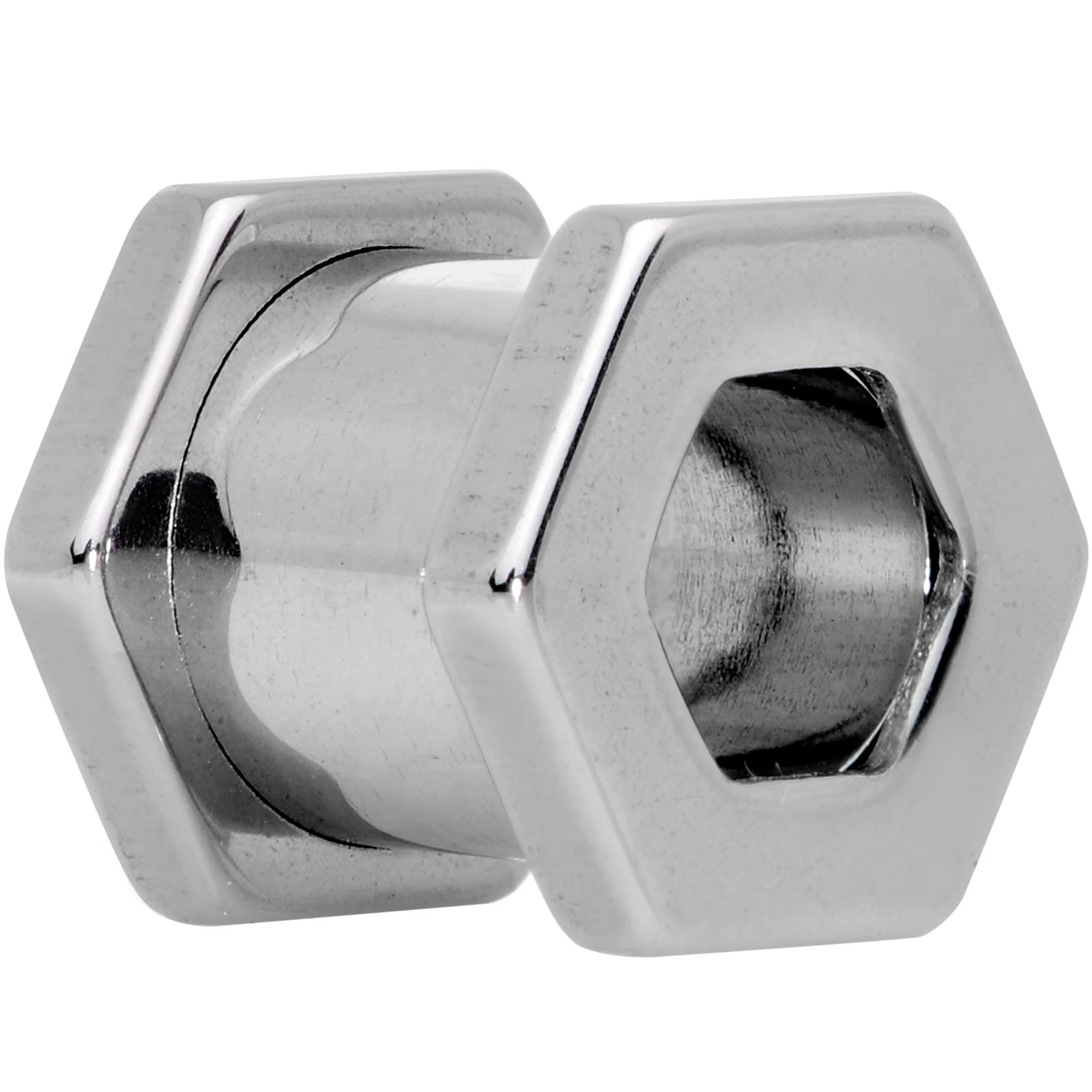 0G Geometric Hexagon Screw Fit Tunnel Plug Set - Image 2