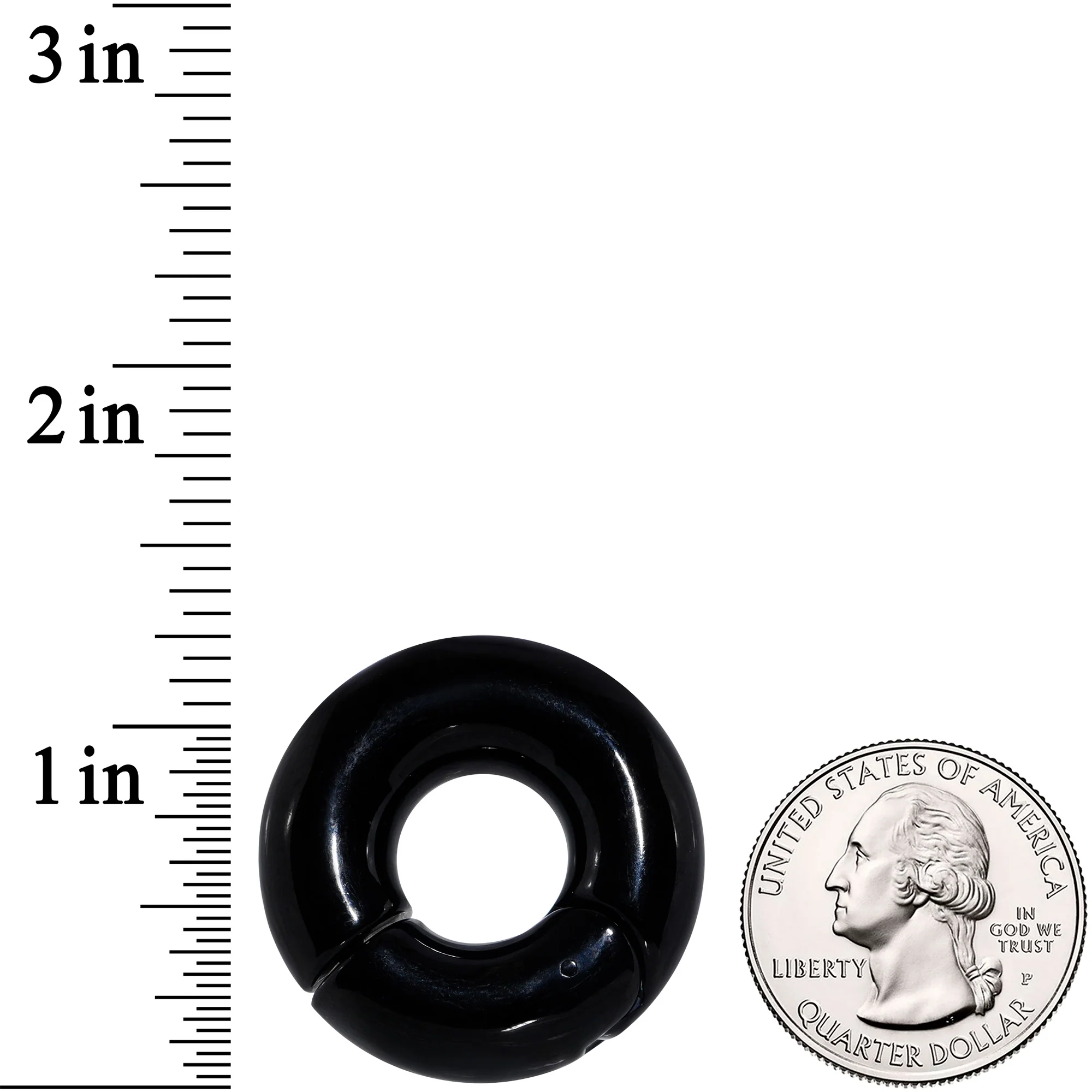 00G 1/2 Black PVD Steel Hinged Segment Ring - Image 3