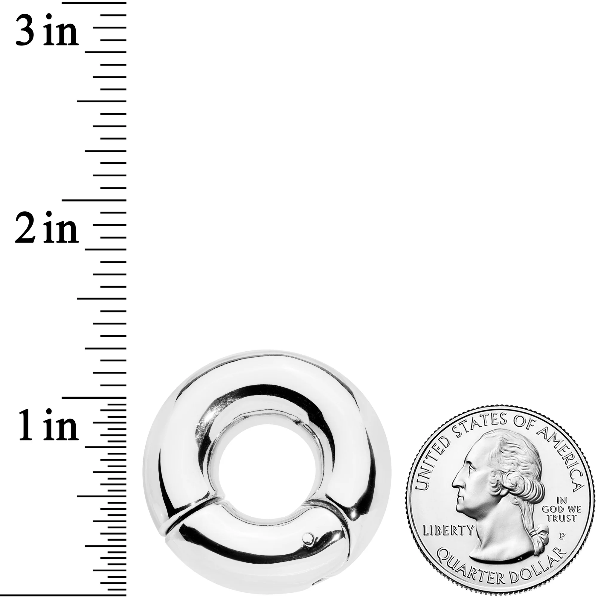 00G 1/2 Stainless Steel Hinged Segment Ring - Image 3