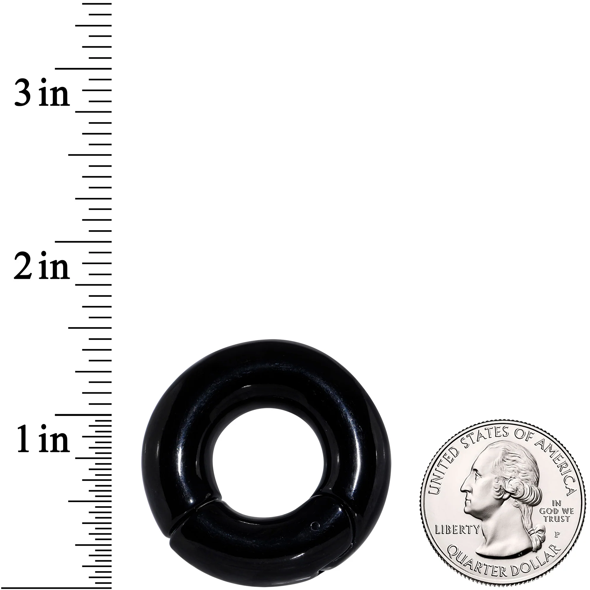 00G 5/8 Black PVD Steel Hinged Segment Ring - Image 3
