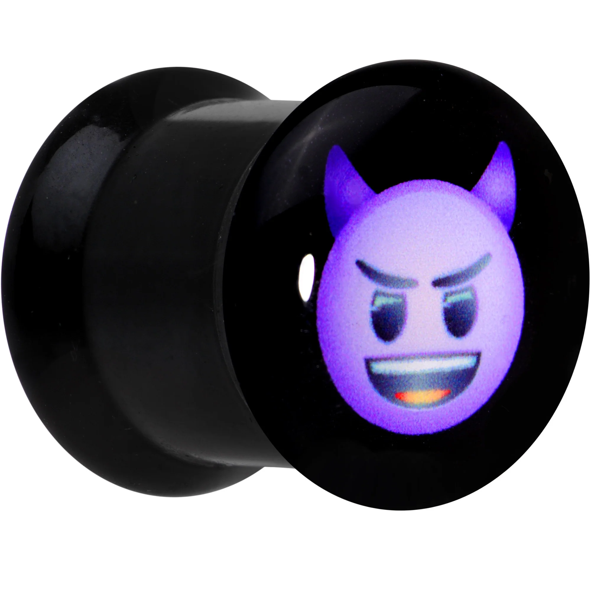 00G Licensed Purple Devil emoji Acrylic Double Flare Plug Set - Image 2