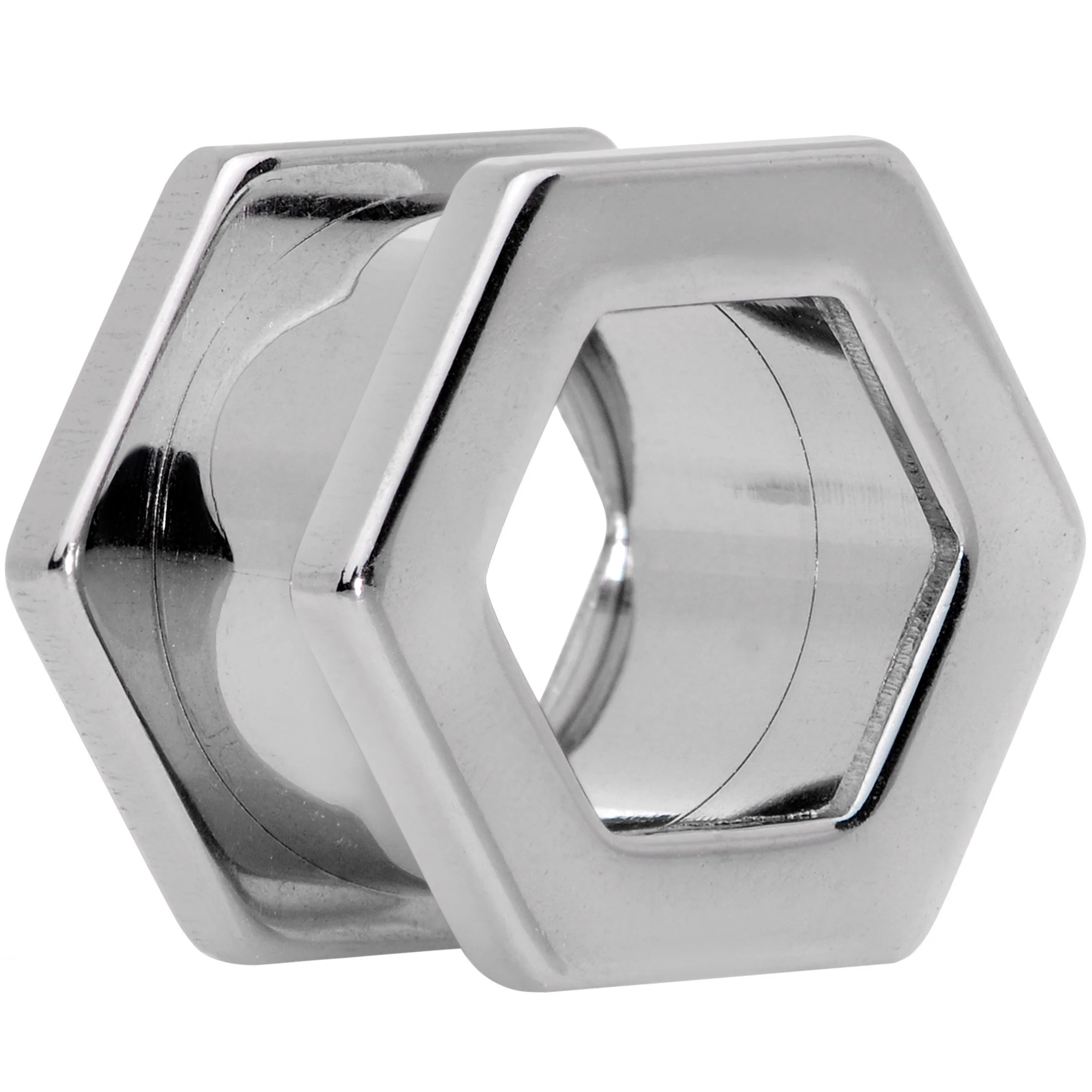 1/2 Geometric Hexagon Screw Fit Tunnel Plug Set - Image 2