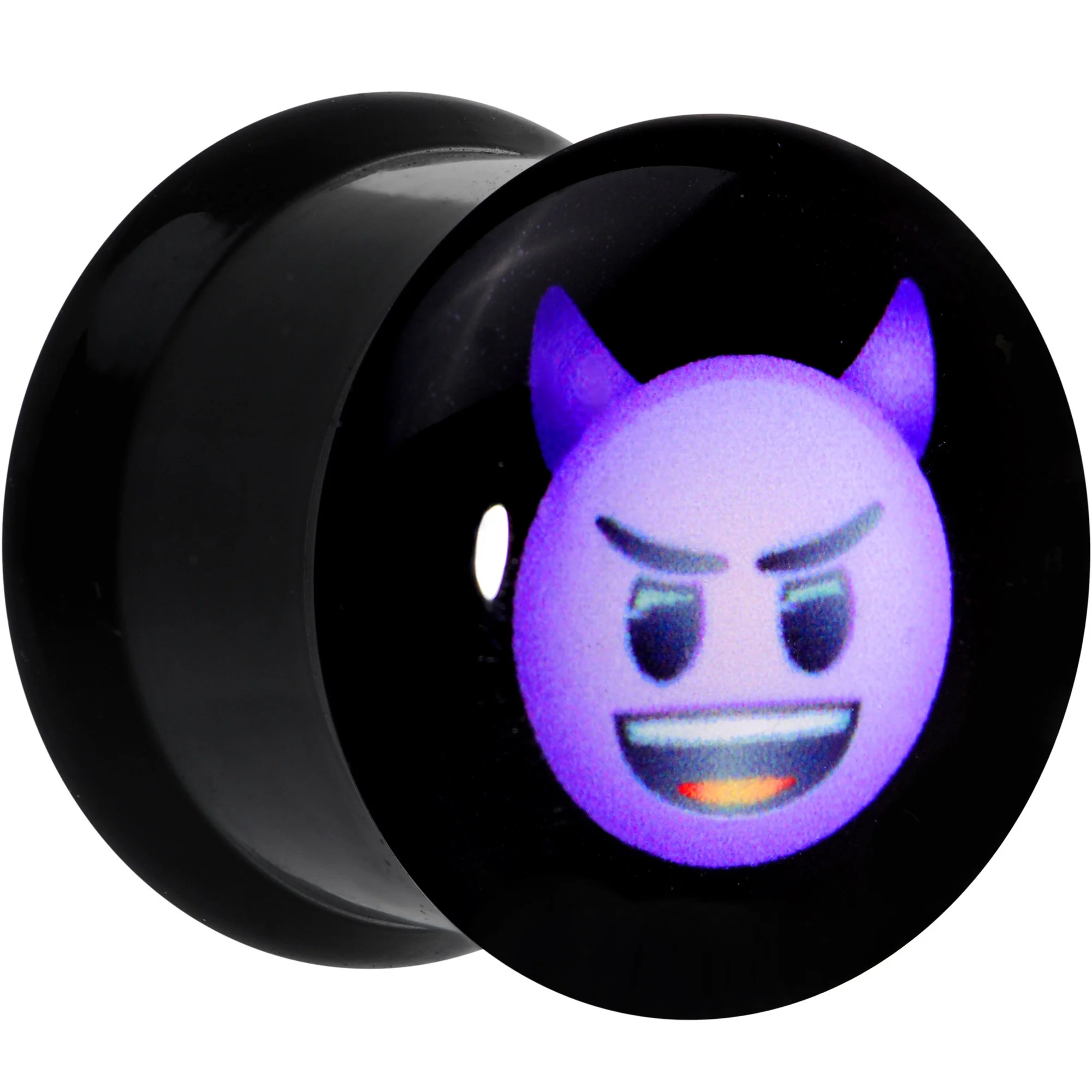 1/2 Licensed Purple Devil emoji Acrylic Double Flare Plug Set - Image 2