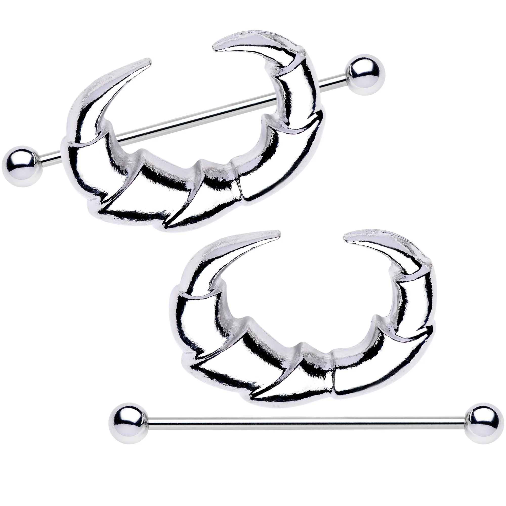 1 3/8 Talon Claw Nipple Barbell Shield Set - Image 2