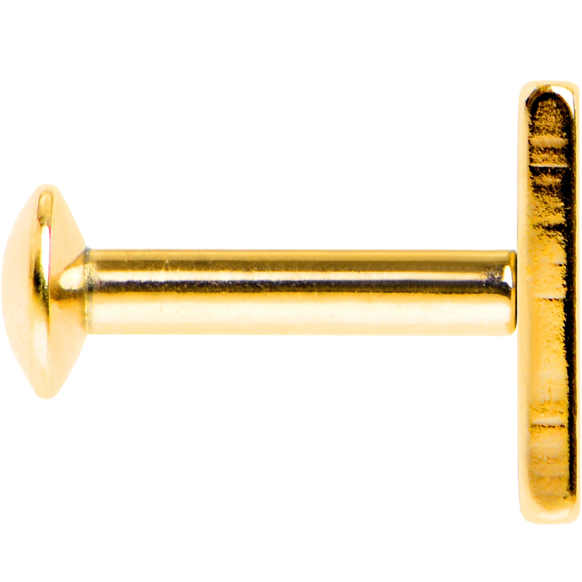 1/4 6mm Gold IP Rectangle Internal Thread Daith Cartilage Tragus - Image 2