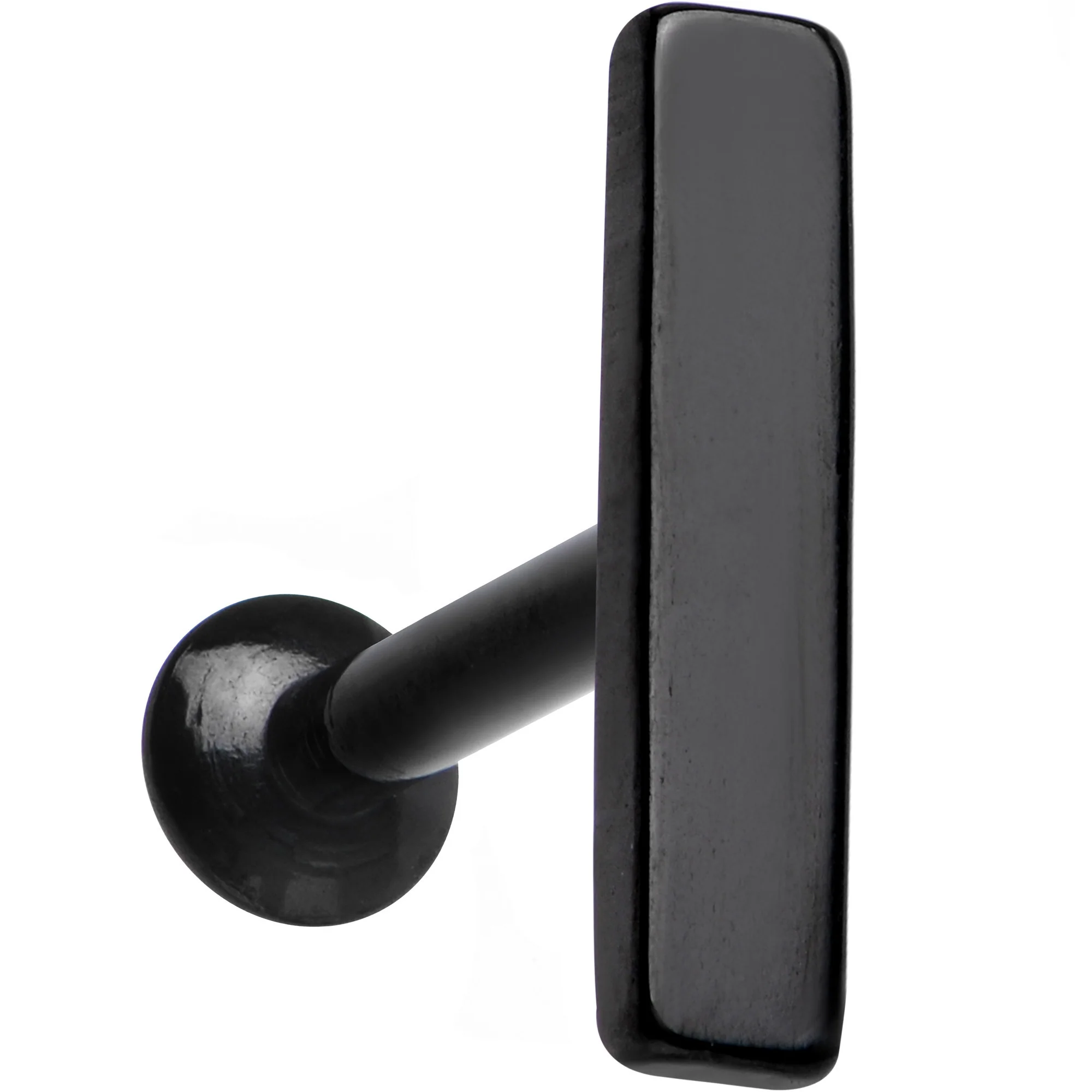 1/4 9mm Black IP Rectangle Internal Thread Daith Cartilage Tragus - Image 3