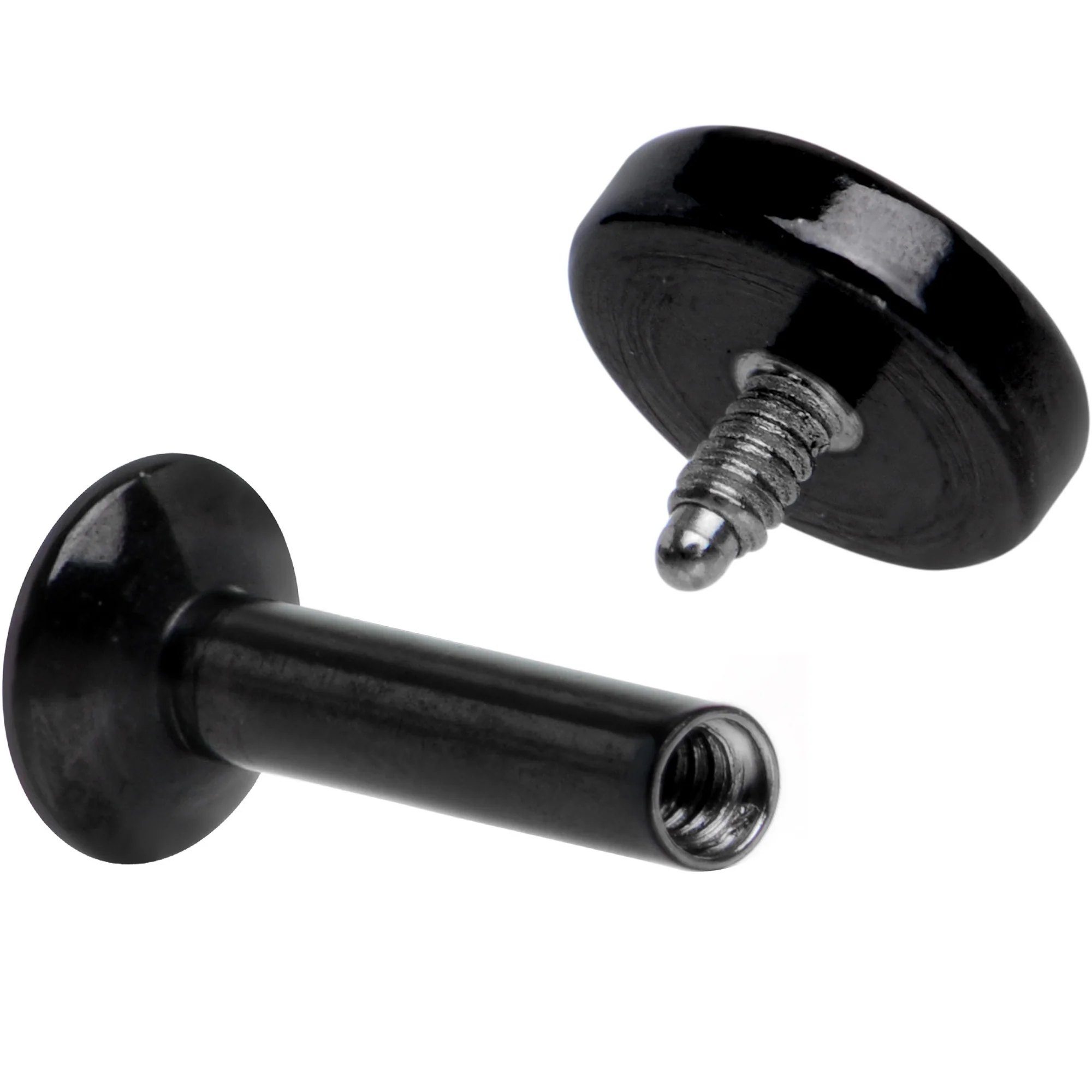1/4 Black IP 4mm Circle Internal Thread Daith Cartilage Tragus - Image 4
