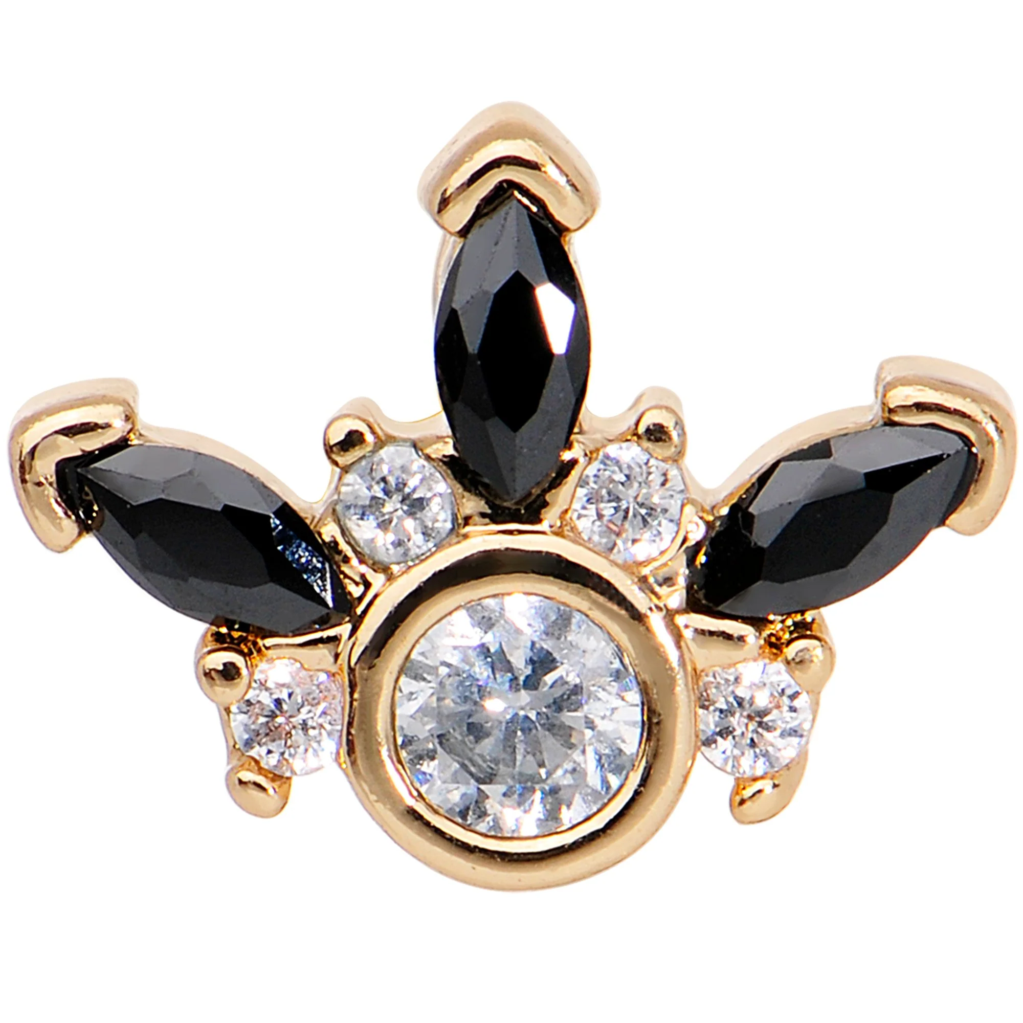 1/4 Clear CZ Gem Rose Gold Tone Anodized Cartilage Tragus Earring - Image 2