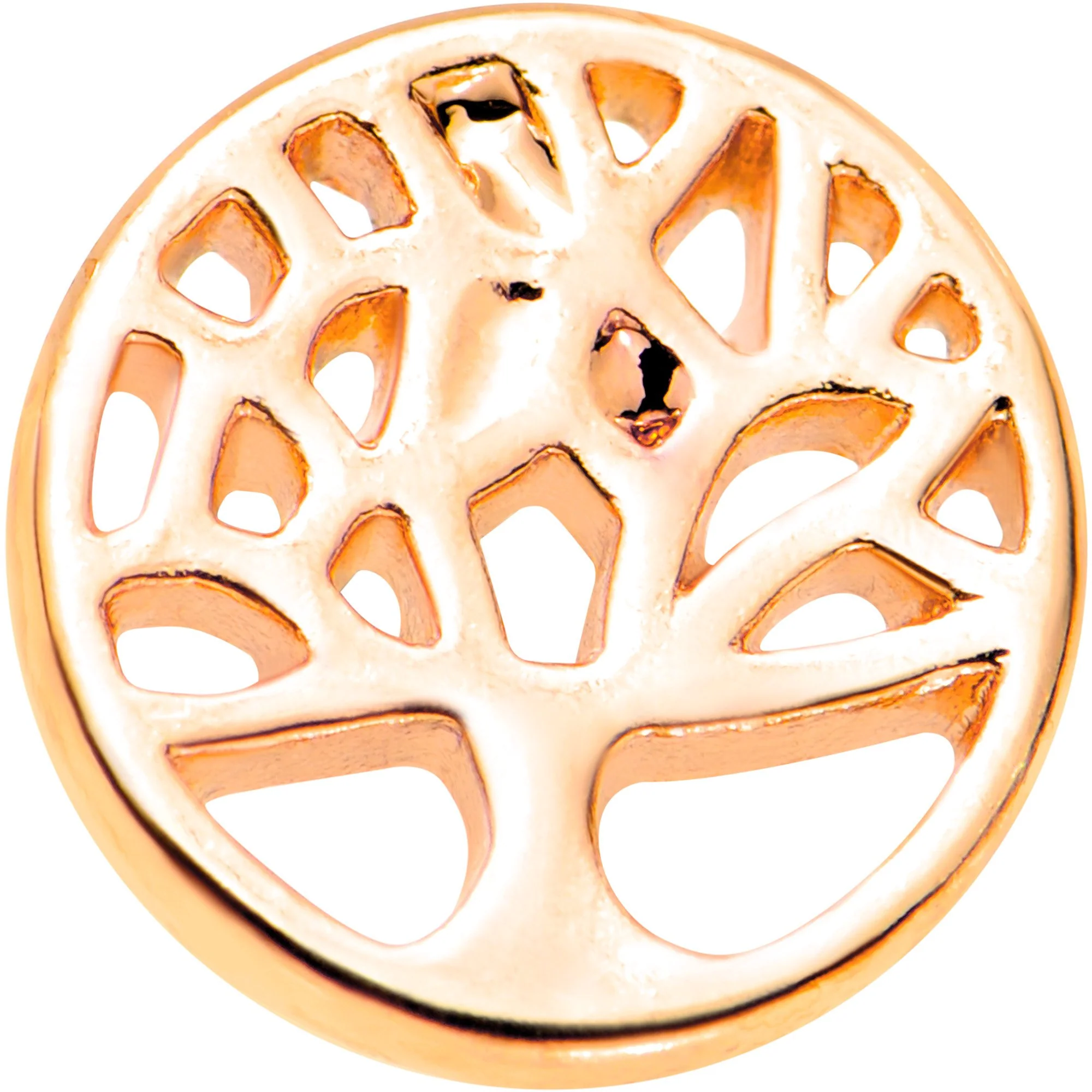 1/4 Rose Gold Tone Tree of Life Cutout Tragus Cartilage Earring - Image 2
