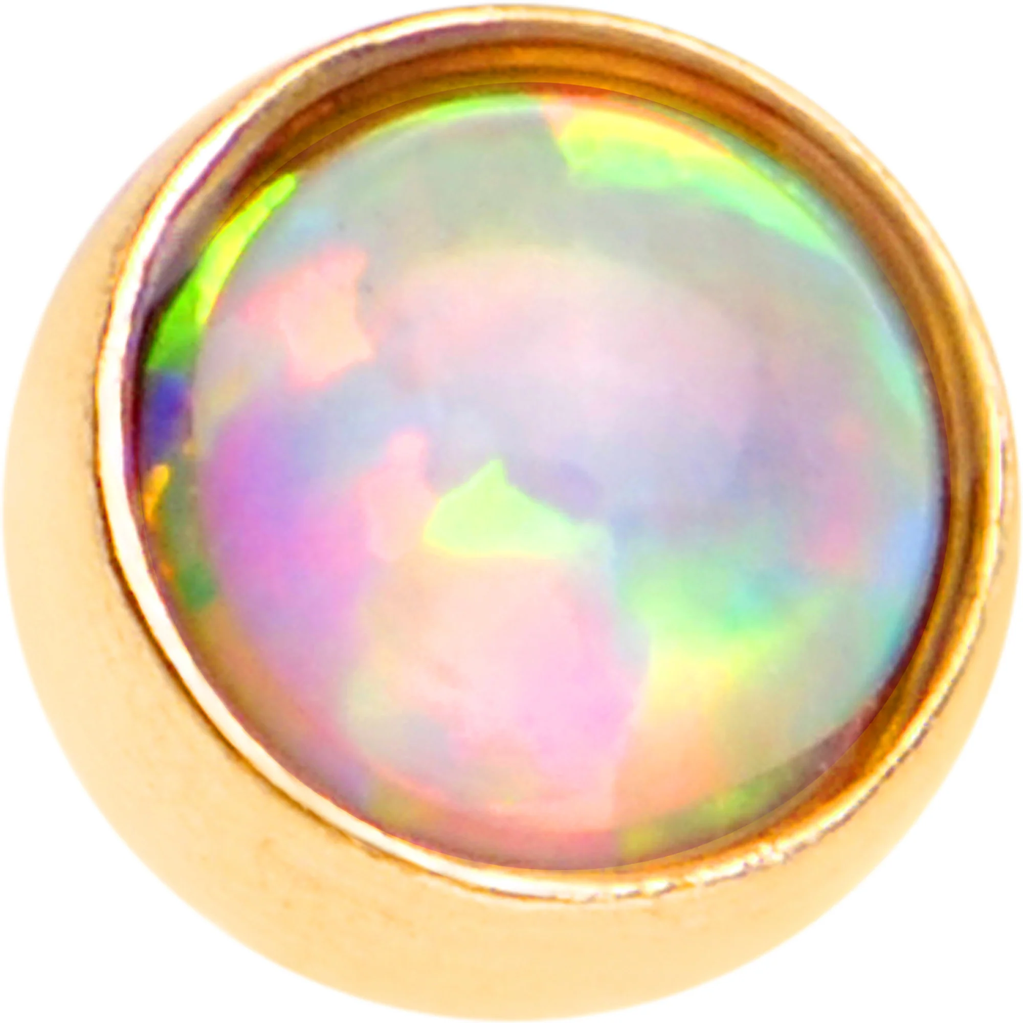 1/4 Synthetic Opal Gold Internal Thread Daith Cartilage Tragus - Image 3