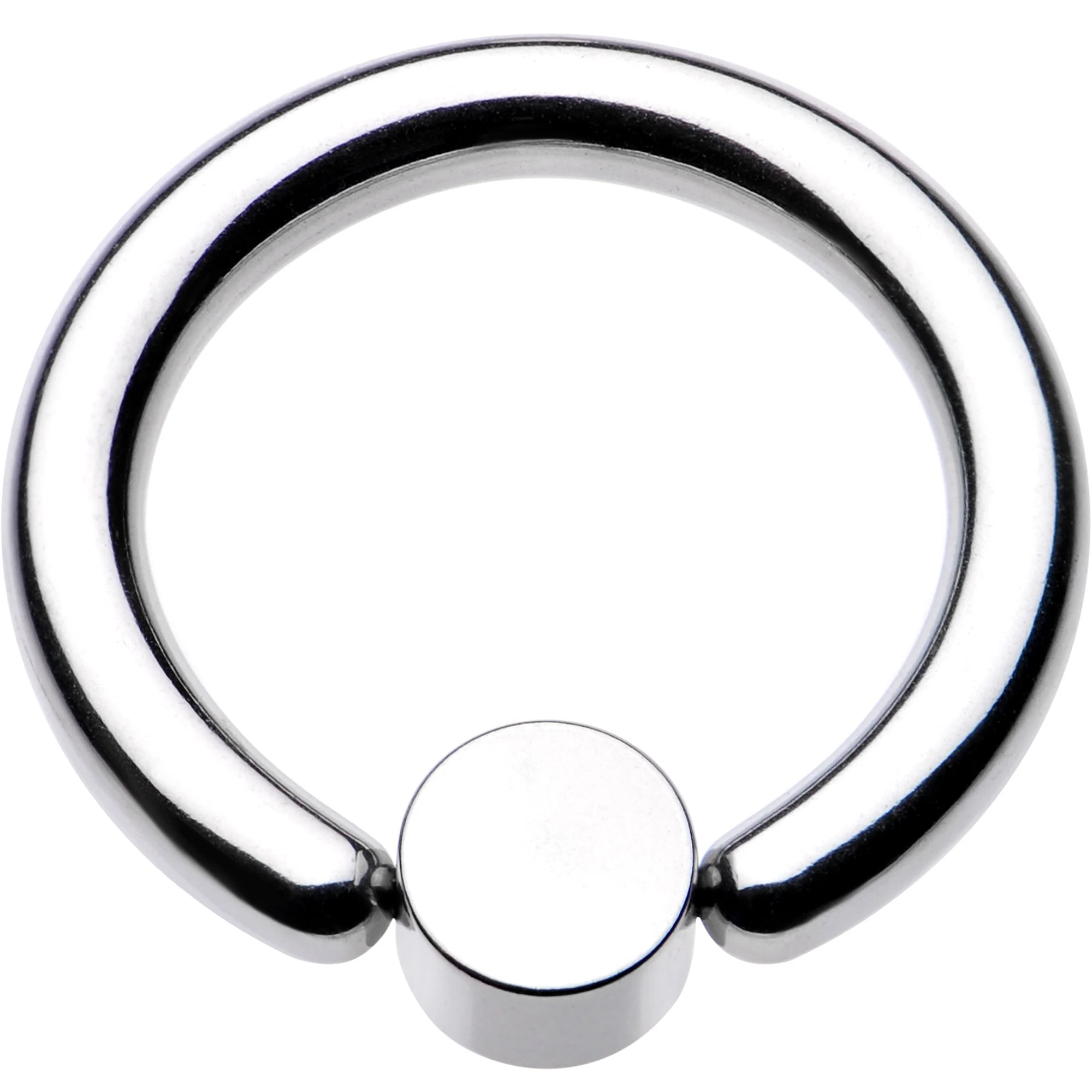 10G 1/2 Clear Gem 5mm Disc BCR Captive Ring - Image 2