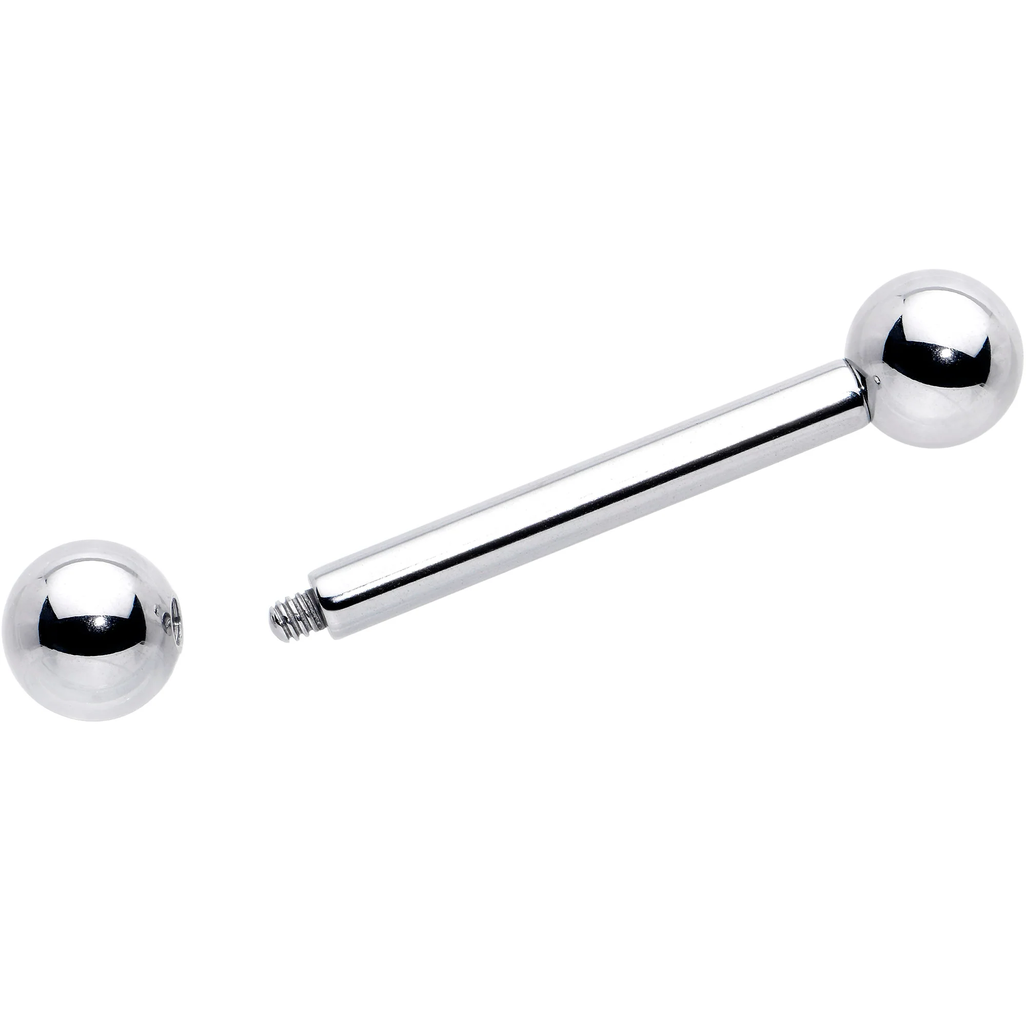 10G Stainless Straight Steel Barbell 3/4 6mm - Image 2