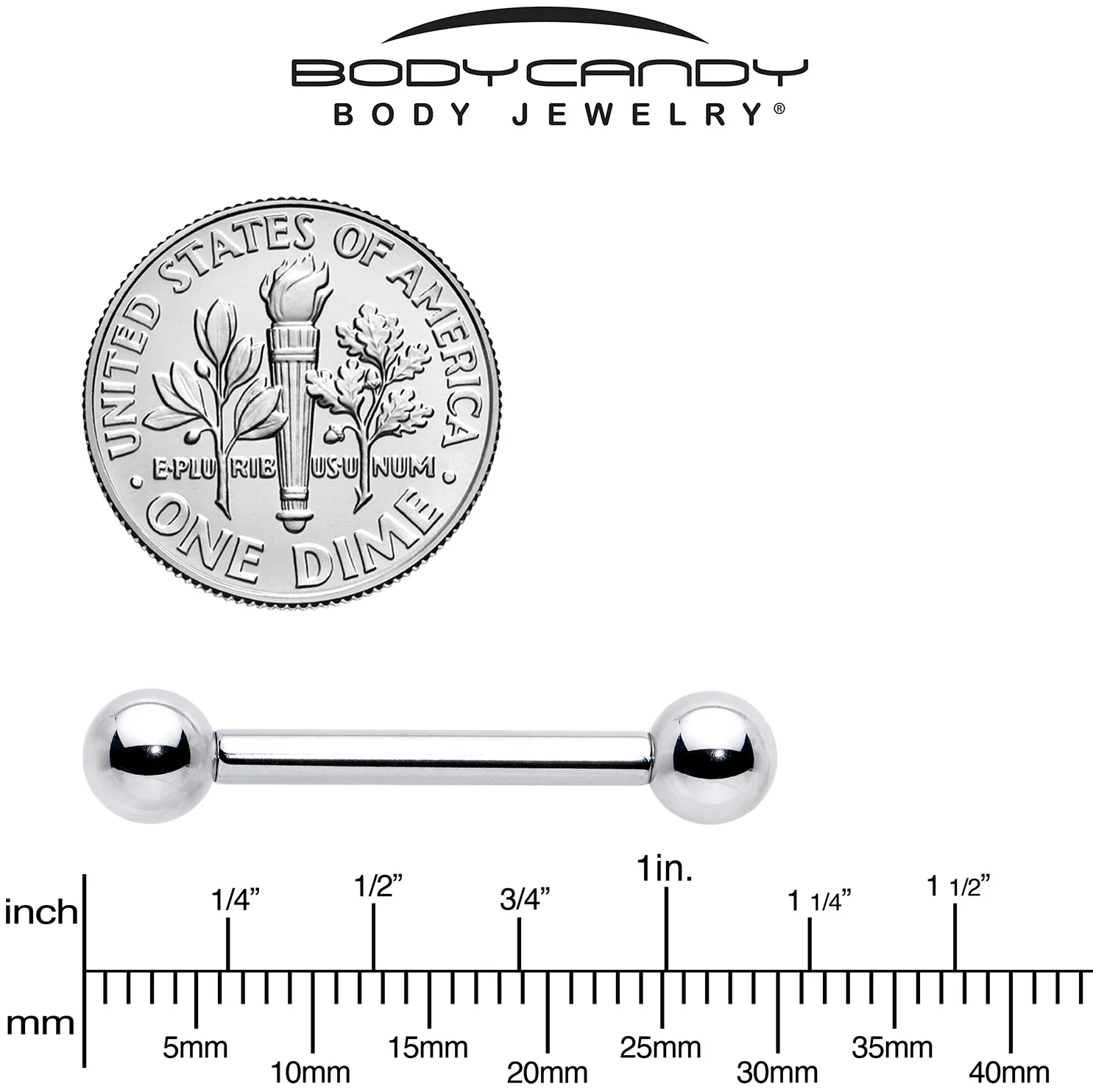 10G Stainless Straight Steel Barbell 3/4 6mm - Image 4