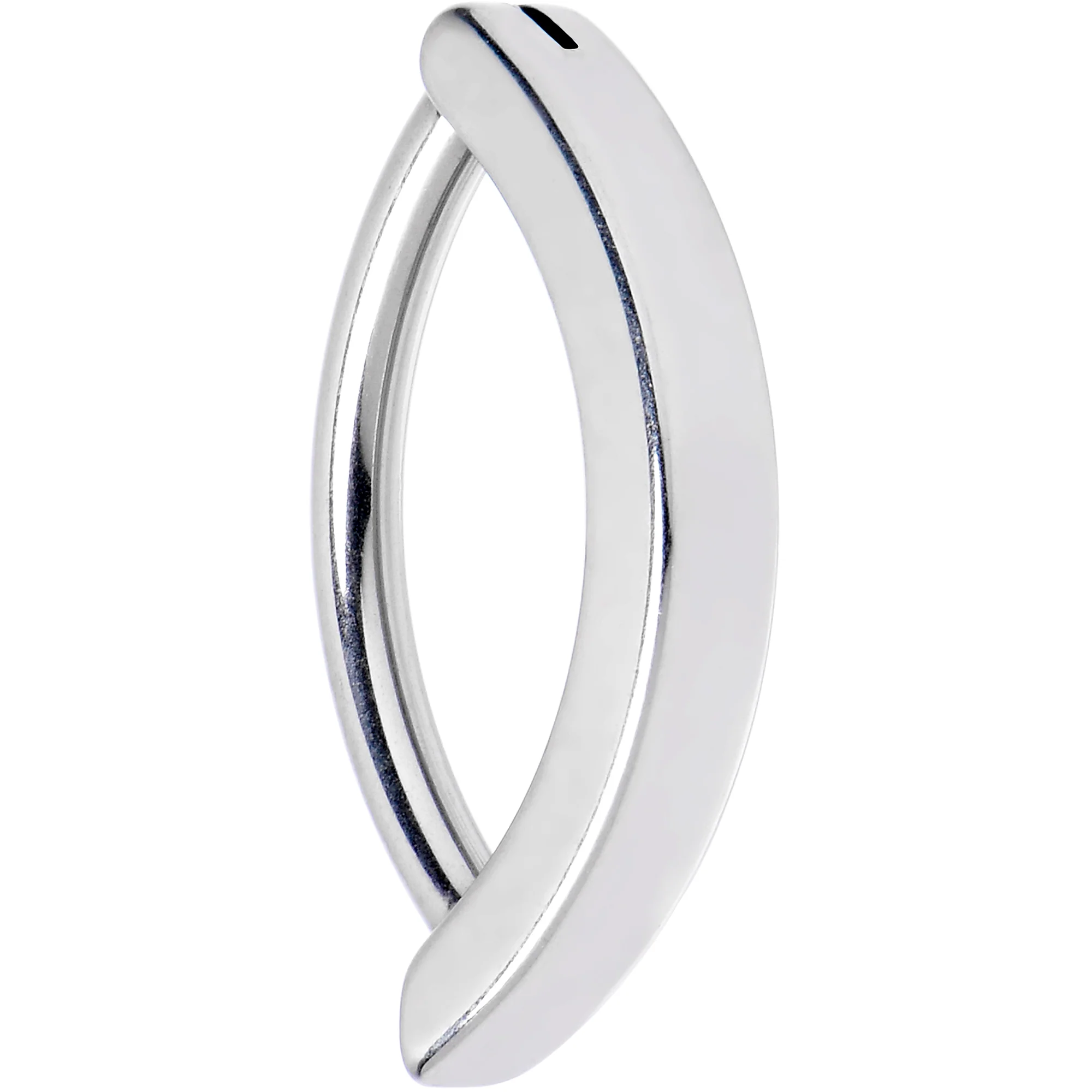 14G 1/2 316L Surgical Steel Smooth Style Hinged Hoop Belly Ring
