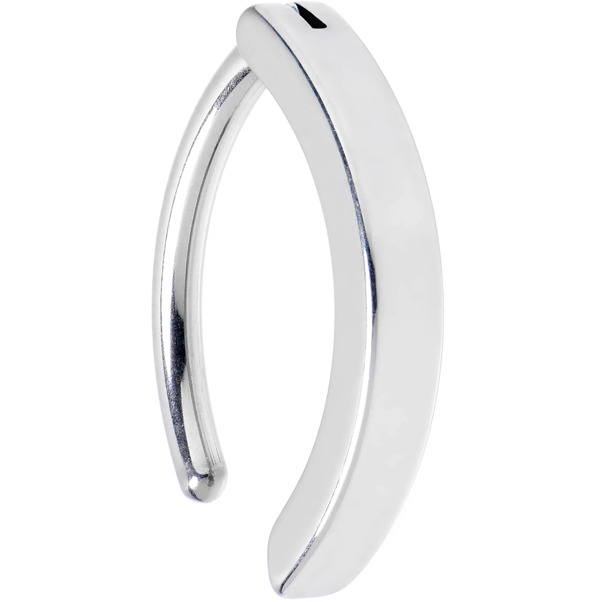 14G 1/2 316L Surgical Steel Smooth Style Hinged Hoop Belly Ring - Image 3