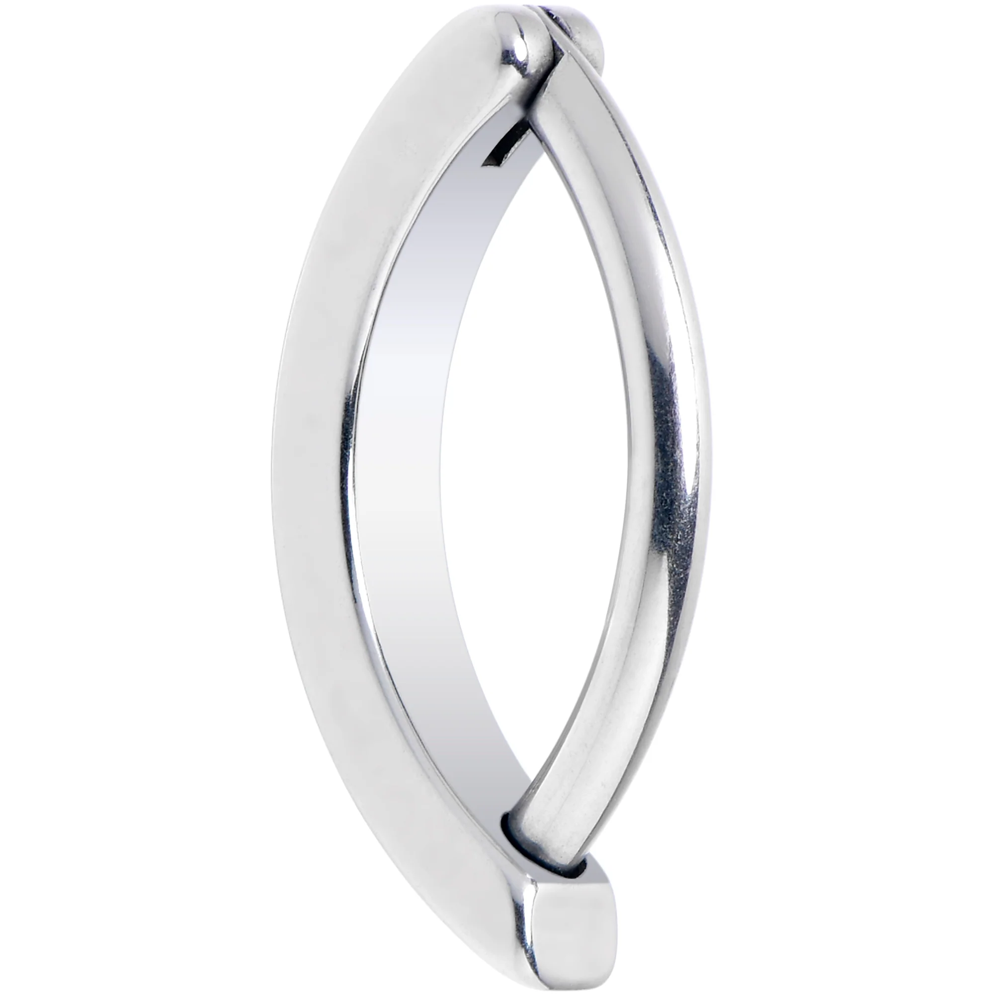 14G 1/2 316L Surgical Steel Smooth Style Hinged Hoop Belly Ring - Image 5