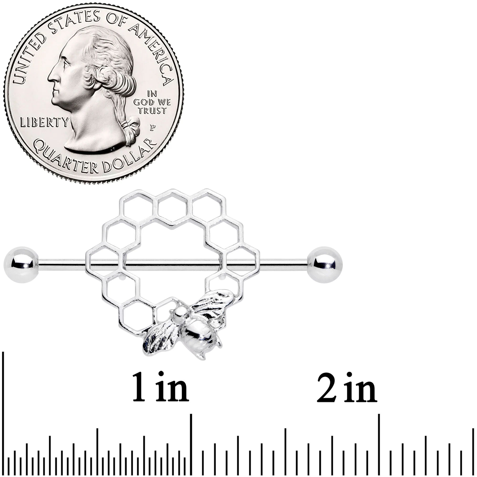 14G 1/2 Bee Hive Bee Nipple Shield Set - Image 3