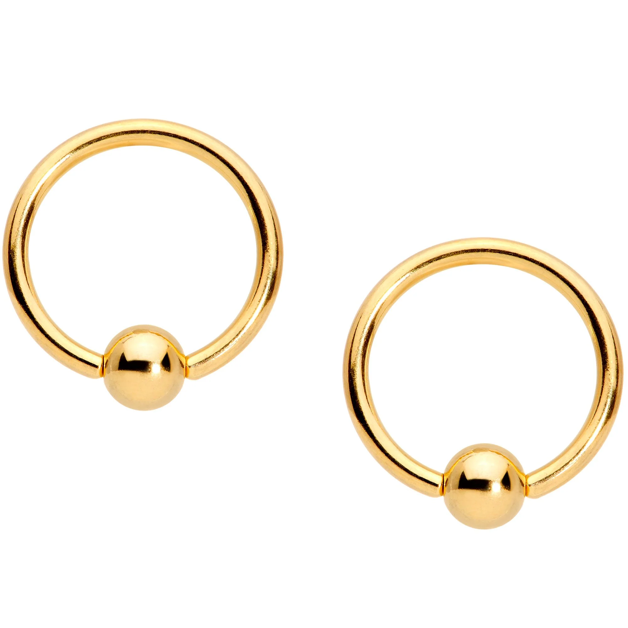 14G 1/2 Gold Tone Santa Captive Barbell Nipple Ring Set of 4 - Image 3
