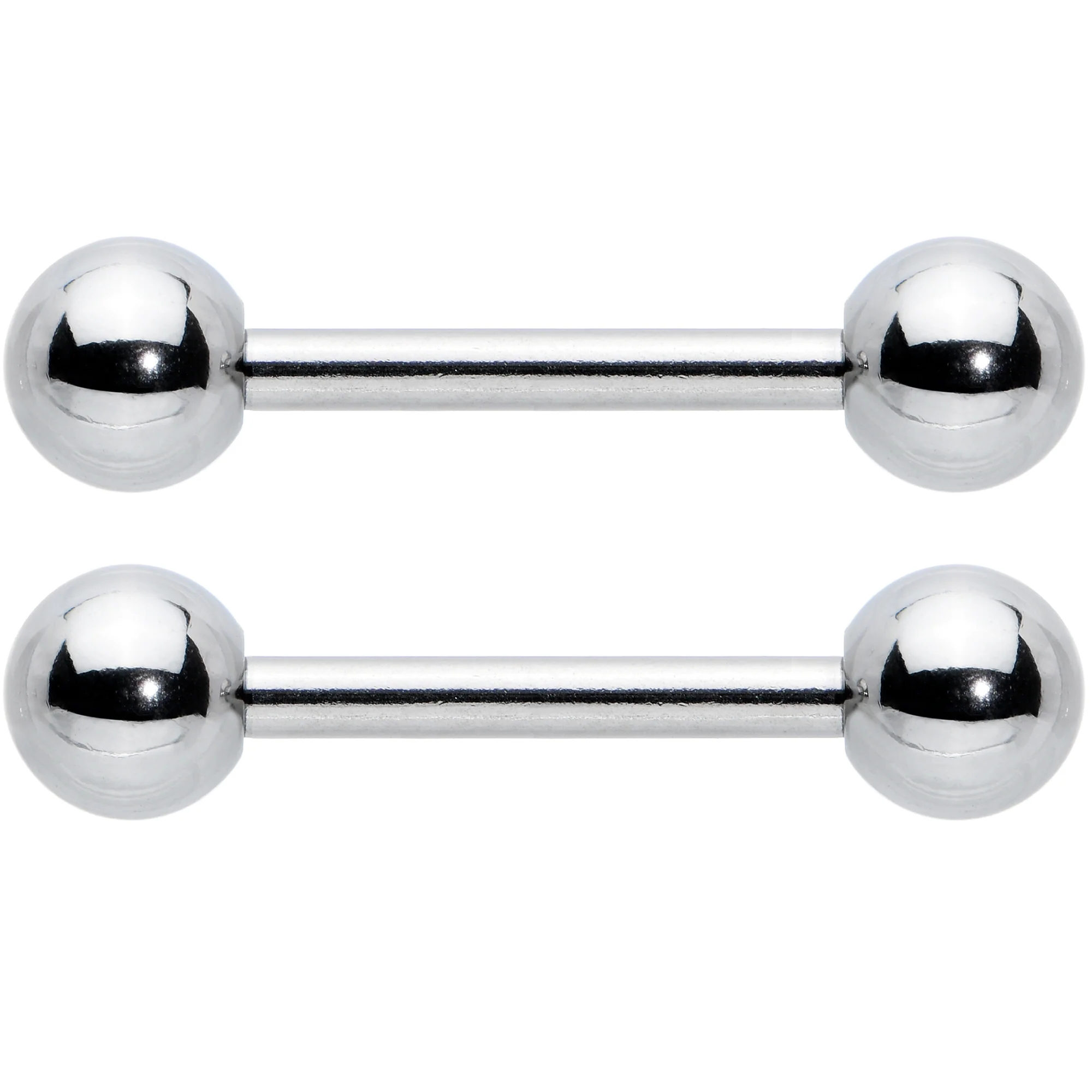 14G 1/2 Simple Classic Barbell Nipple Ring Set - Image 2