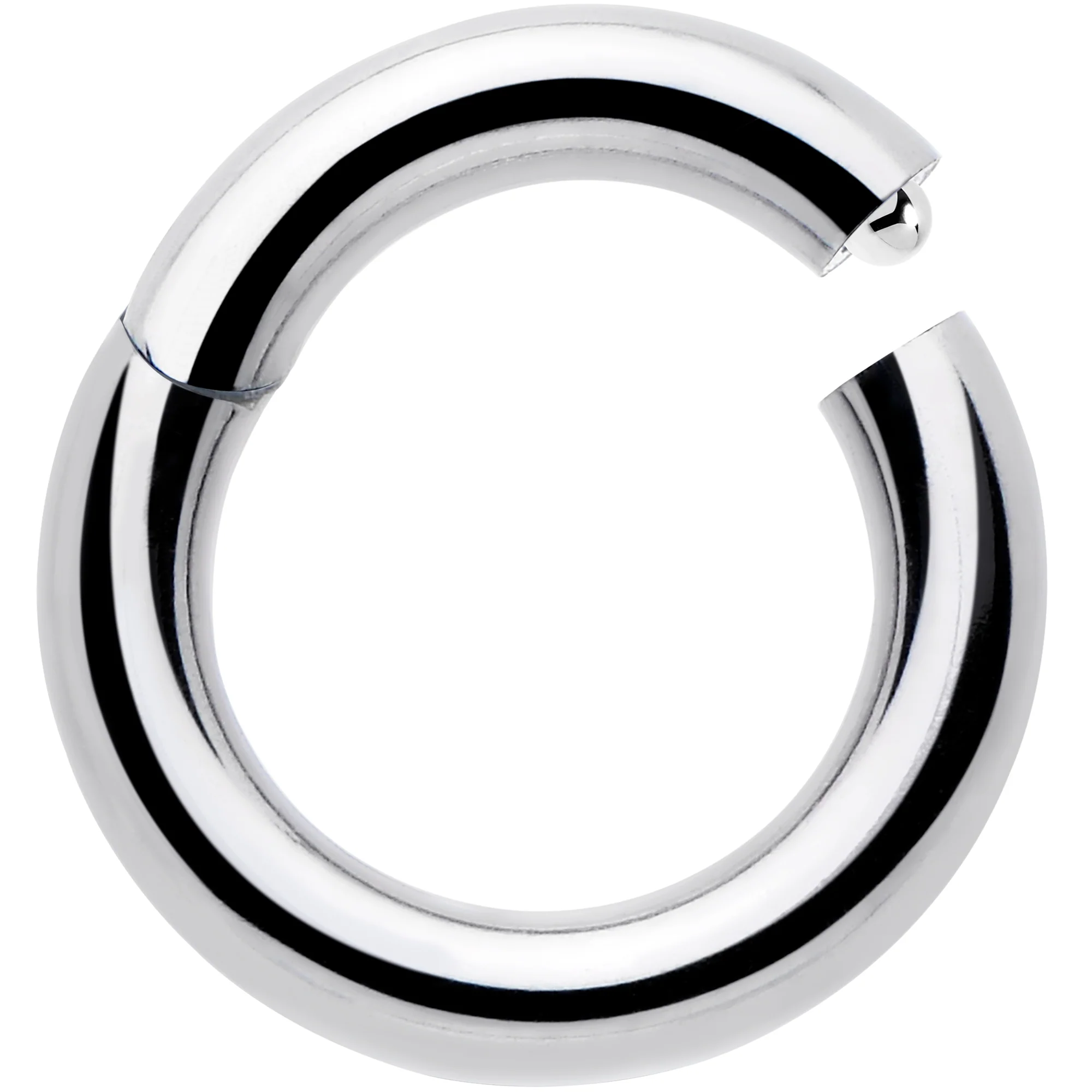14G 1/4 316L Surgical Steel Precision Hinged Segment Hoop - Image 2
