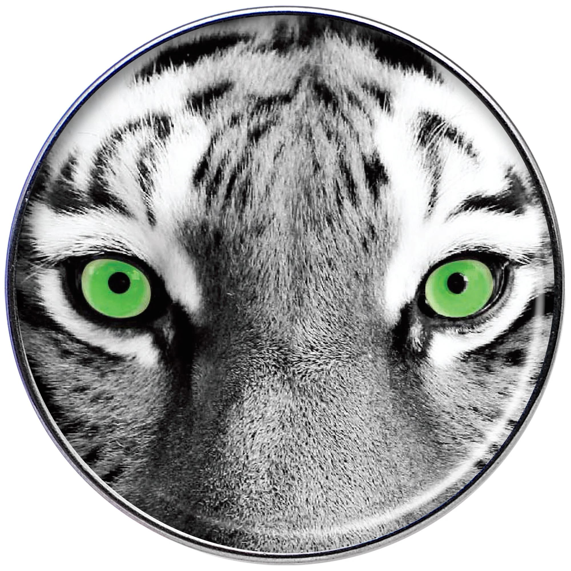 16G 1/4 Black White Tiger Eyes Tragus Cartilage Earring - Image 2