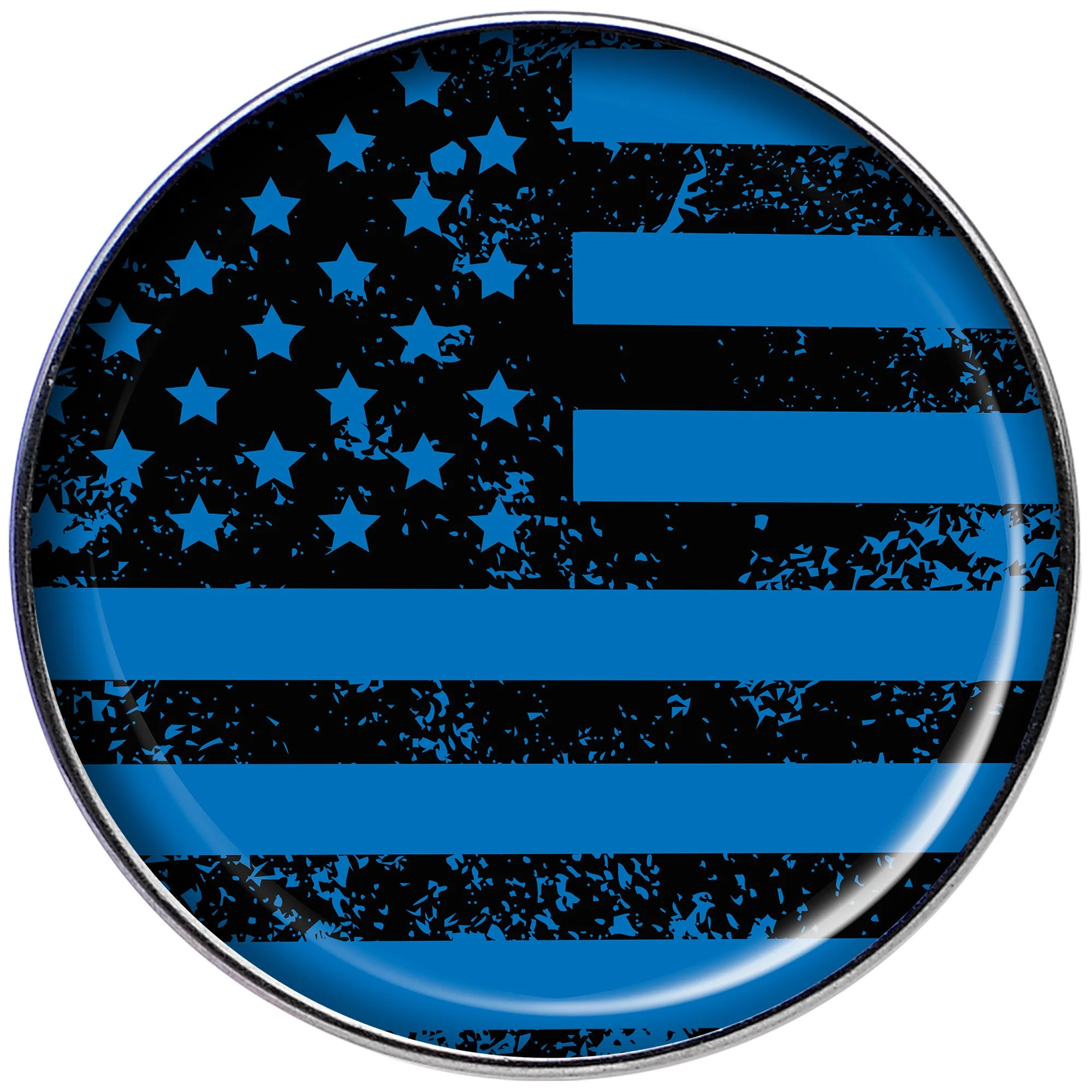 16G 1/4 Blue American Flag Tragus Cartilage Earring - Image 2