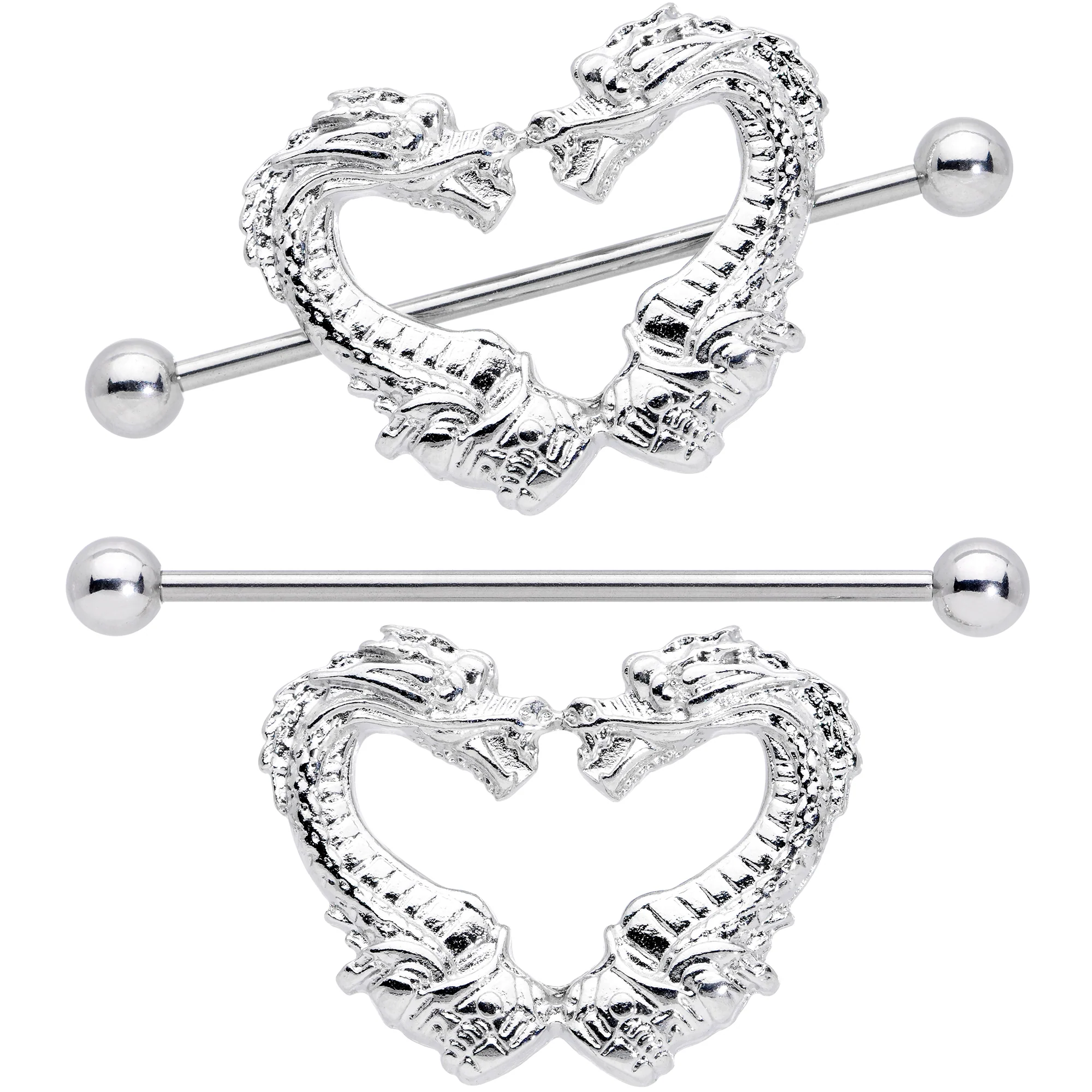 14G 13/16 Dragons Heart Nipple Shield Set - Image 2