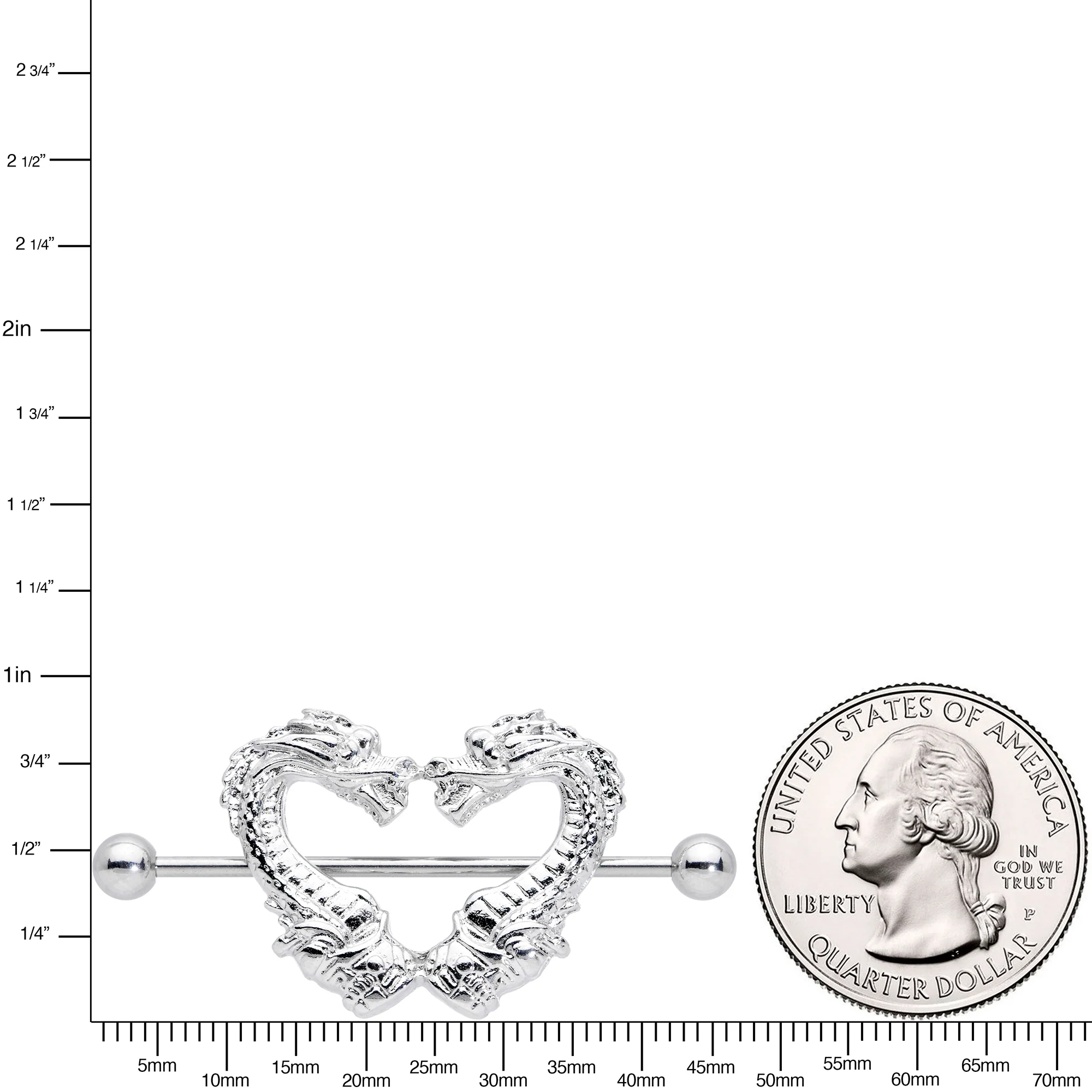 14G 13/16 Dragons Heart Nipple Shield Set - Image 3