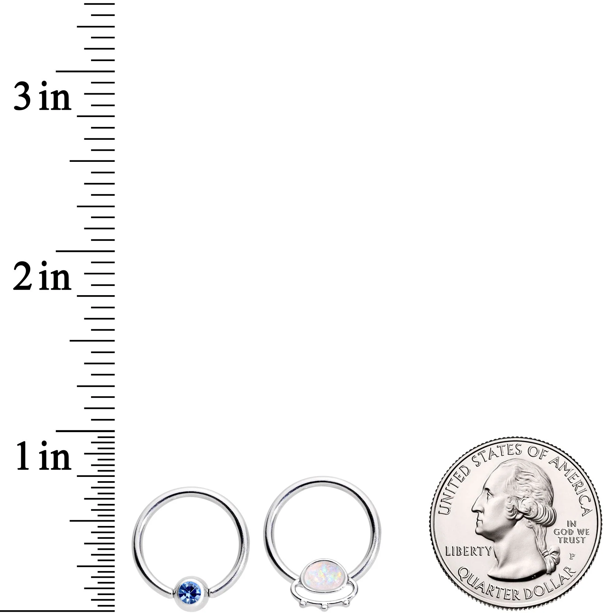 14G 13mm Blue Gem Faux Druzy UFO BCR Captive Nipple Ring Set Of 4 - Image 4