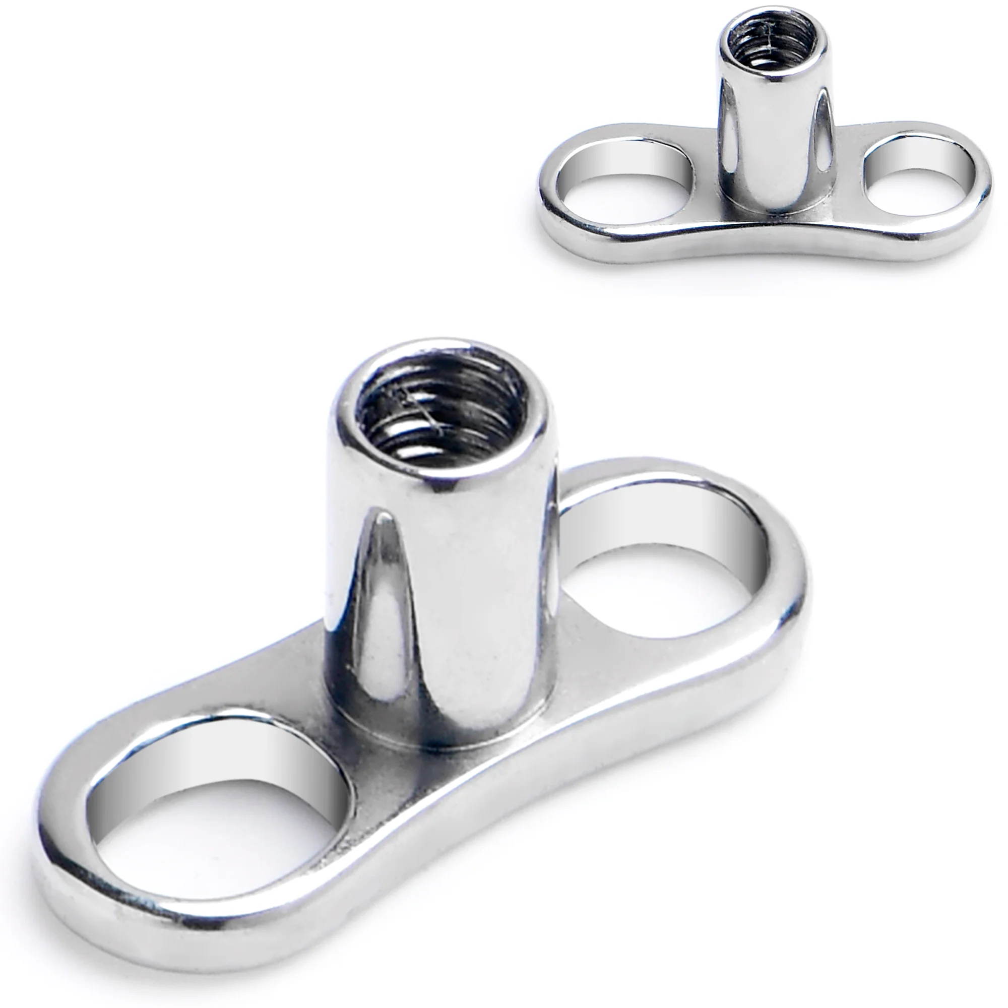 14G 2.5mm Rise Center Post Implant Grade Titanium Dermal Anchor Base