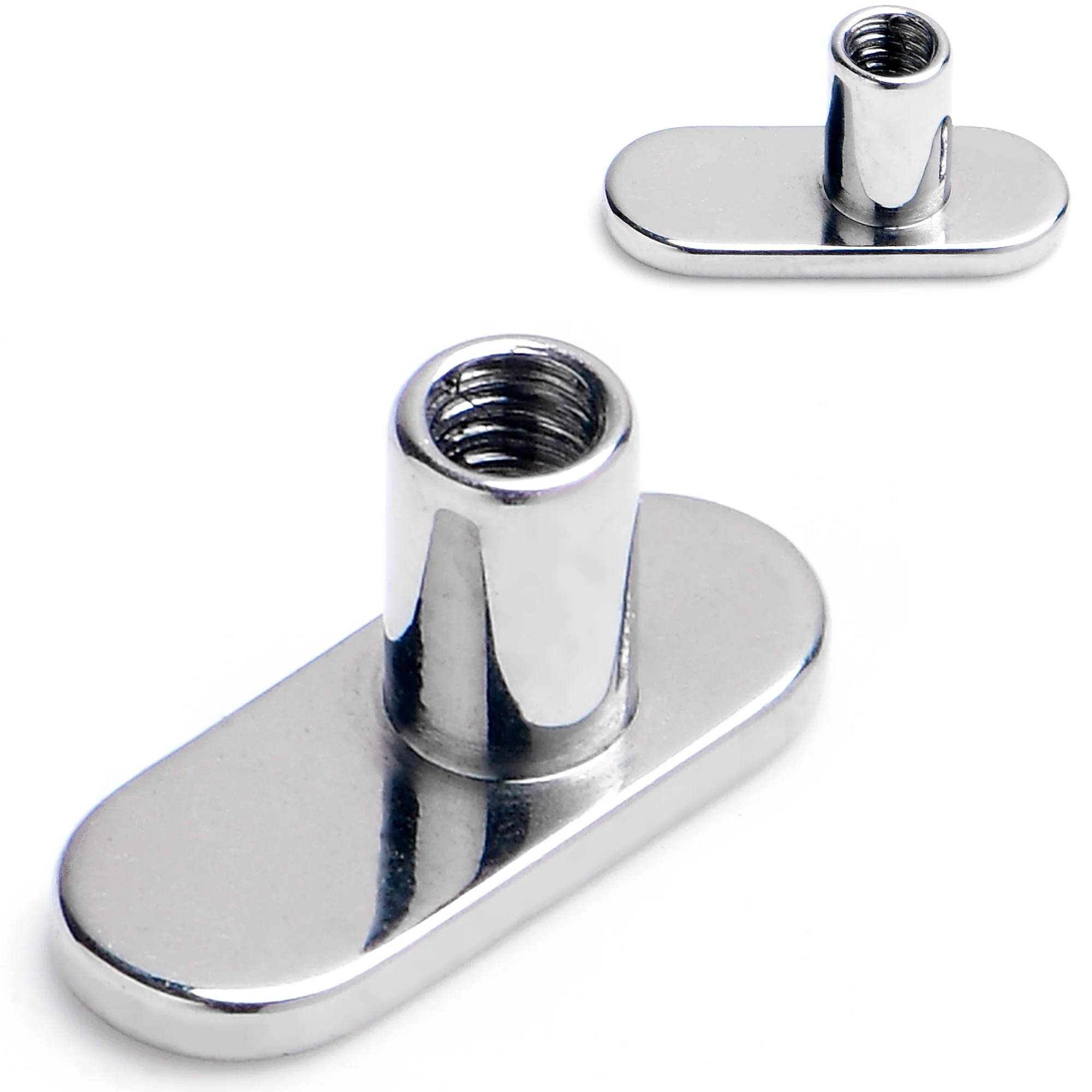 14G 2.5mm Rise No Hole Implant Grade Titanium Dermal Anchor Base