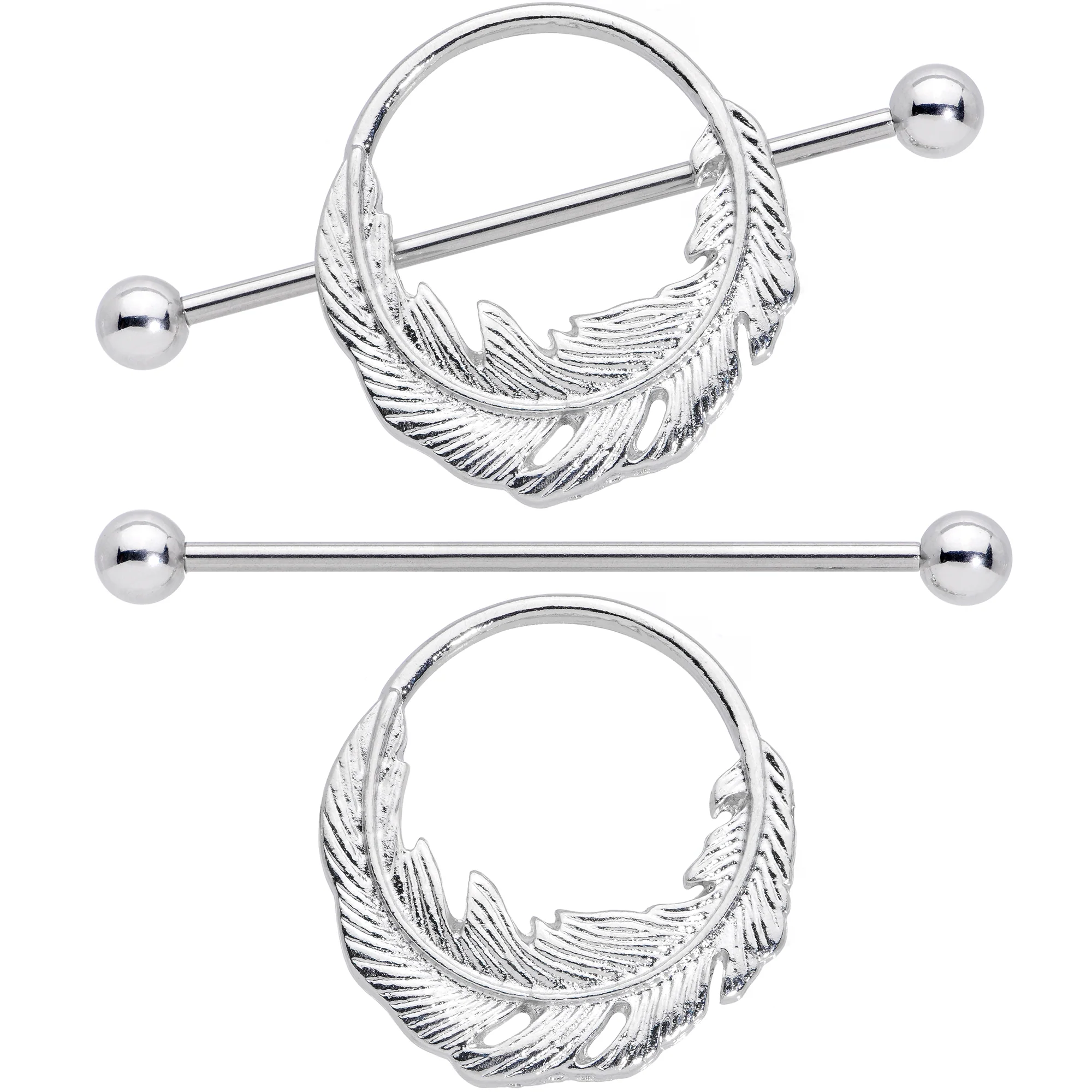 14G 3/4 Falling Feather Nipple Shield Set - Image 2