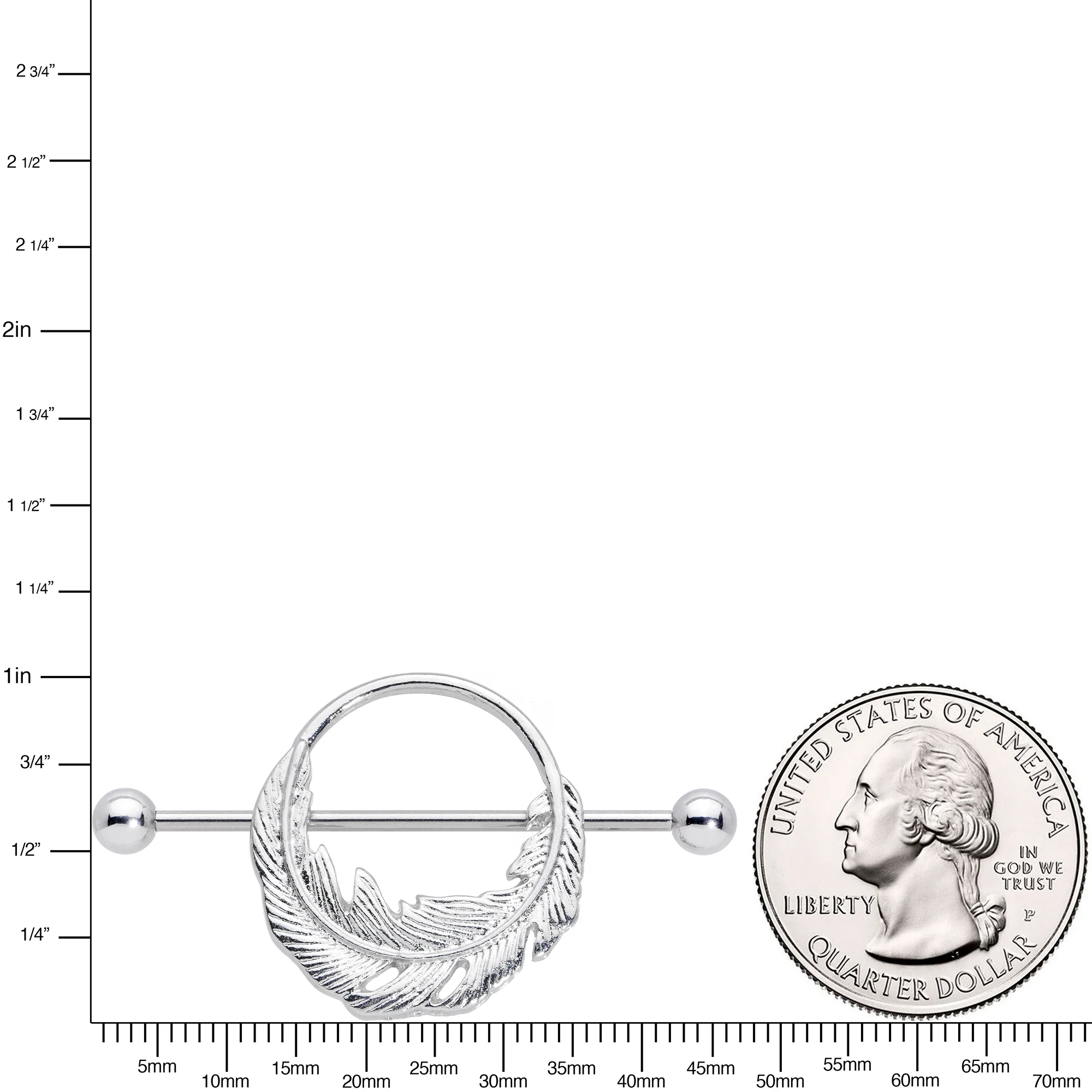 14G 3/4 Falling Feather Nipple Shield Set - Image 3