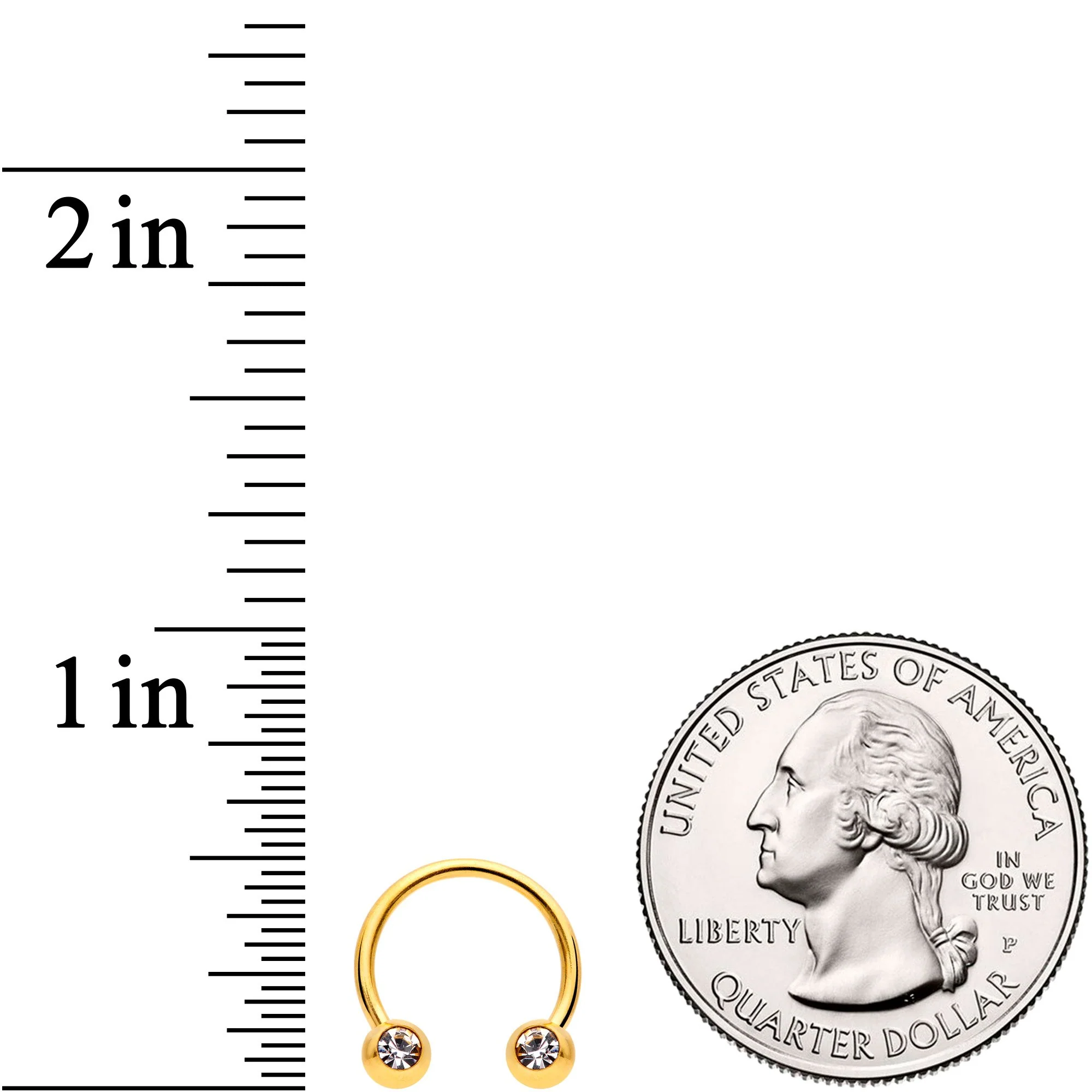 16G 3/8 Clear Gem Variety Horseshoe Nipple Ring Set of 6 - Image 5