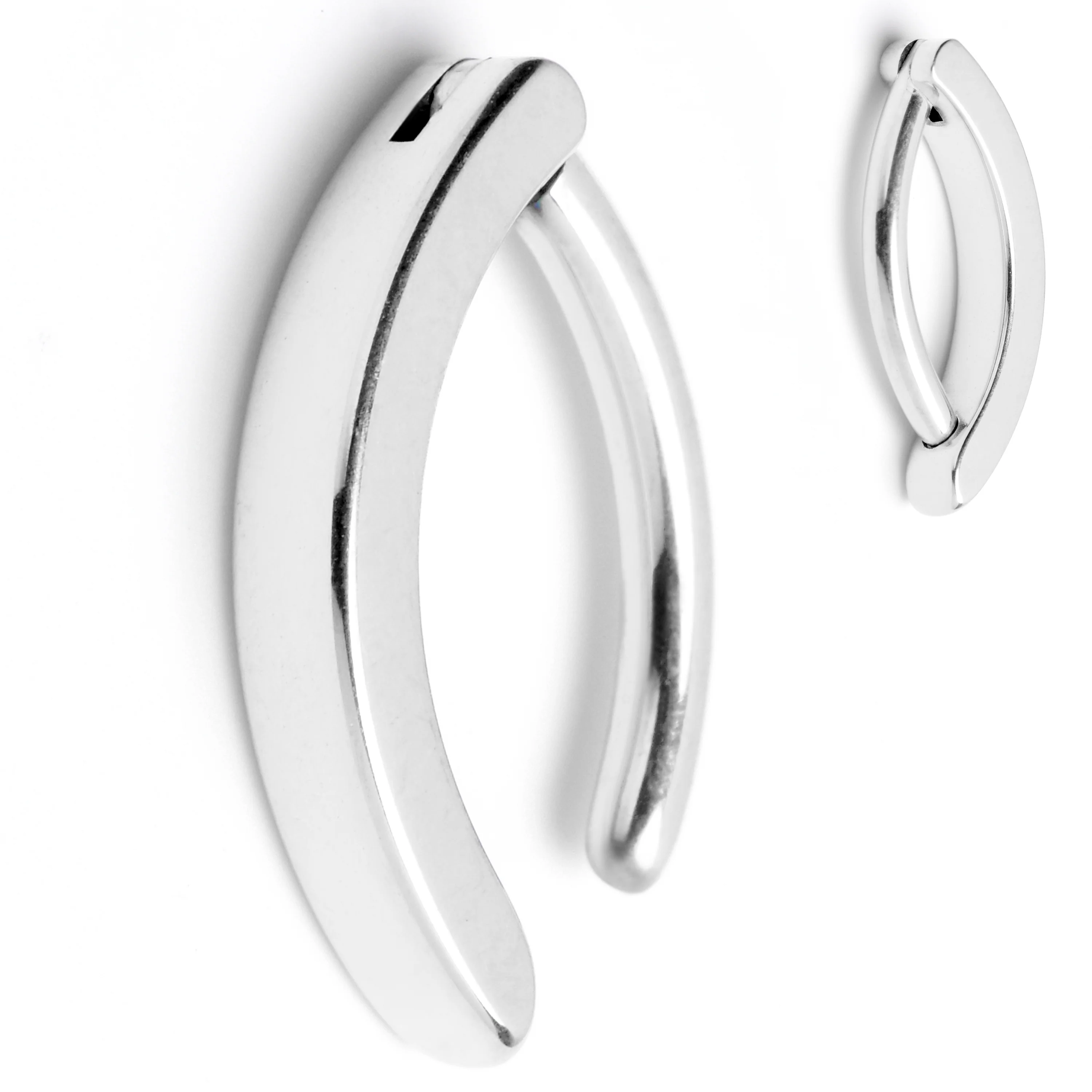 14G 3/8 Grade 23 Titanium Smooth Style Hinged Hoop Belly Ring