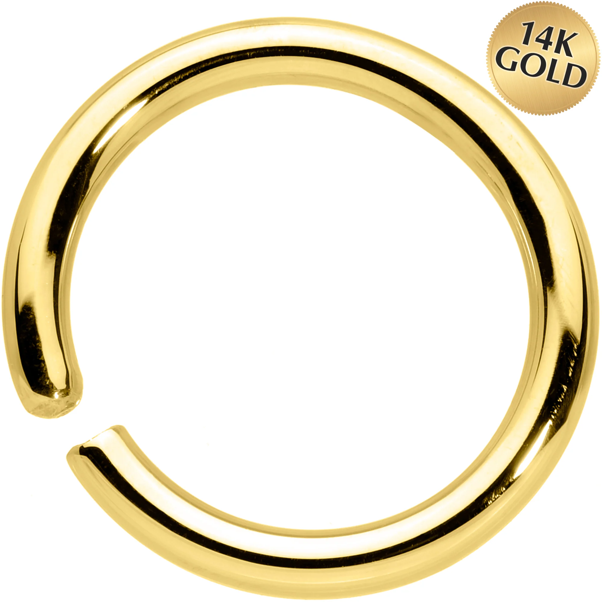 14G 3/8 Handcrafted Solid 14k Yellow Gold Seamless Circular Ring