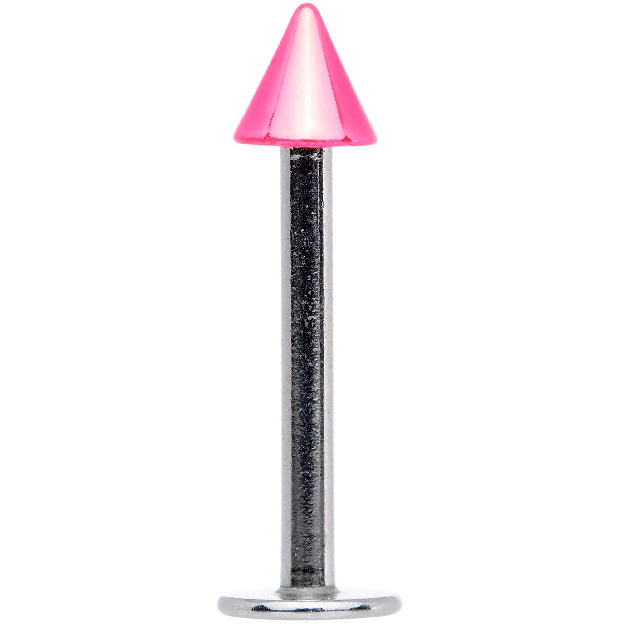 14G 3/8 Pink 3mm Cone Labret Monore - Image 2