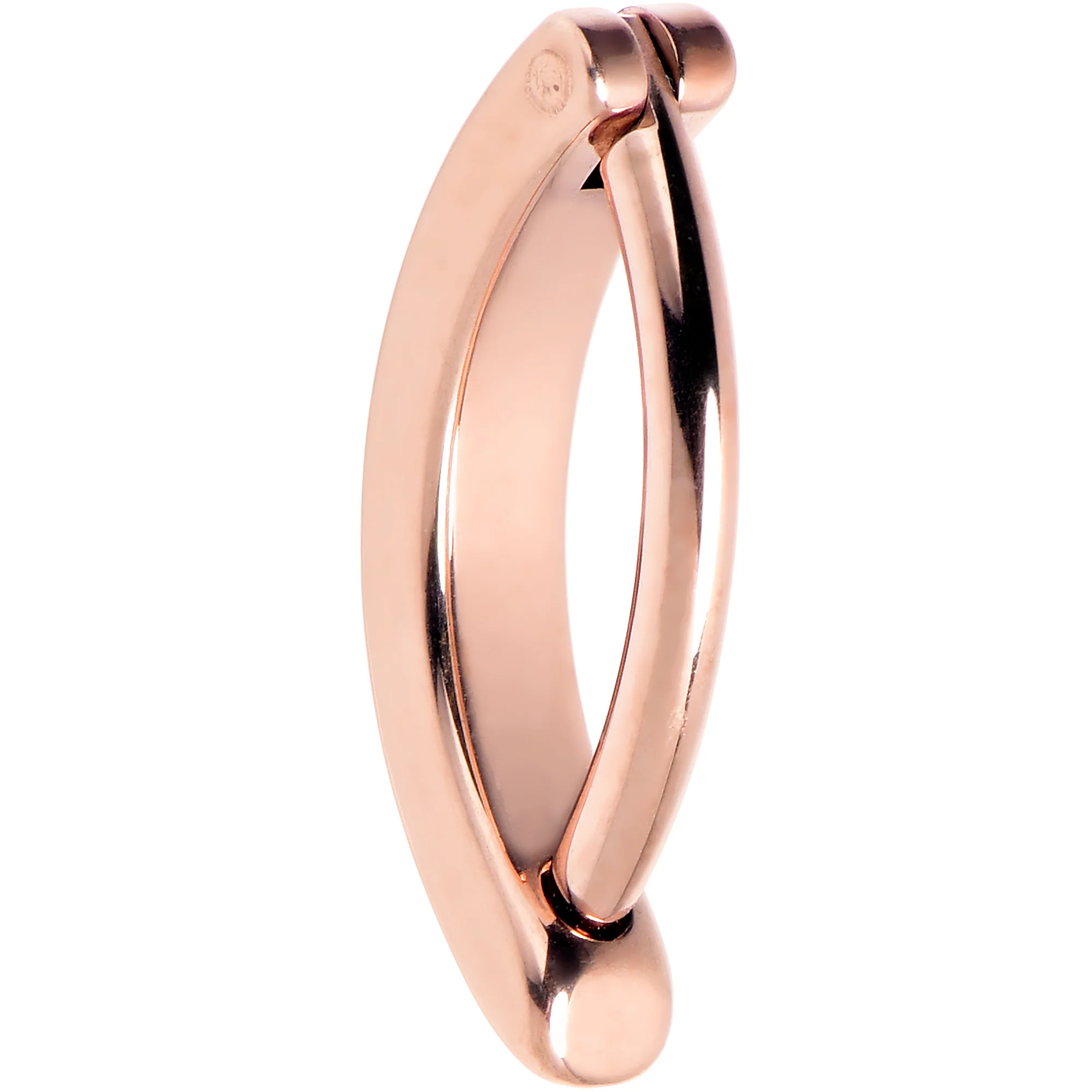 14G 3/8  Rose Implant Grade Titanium CZ Paved Hinged Hoop Belly Ring - Image 5