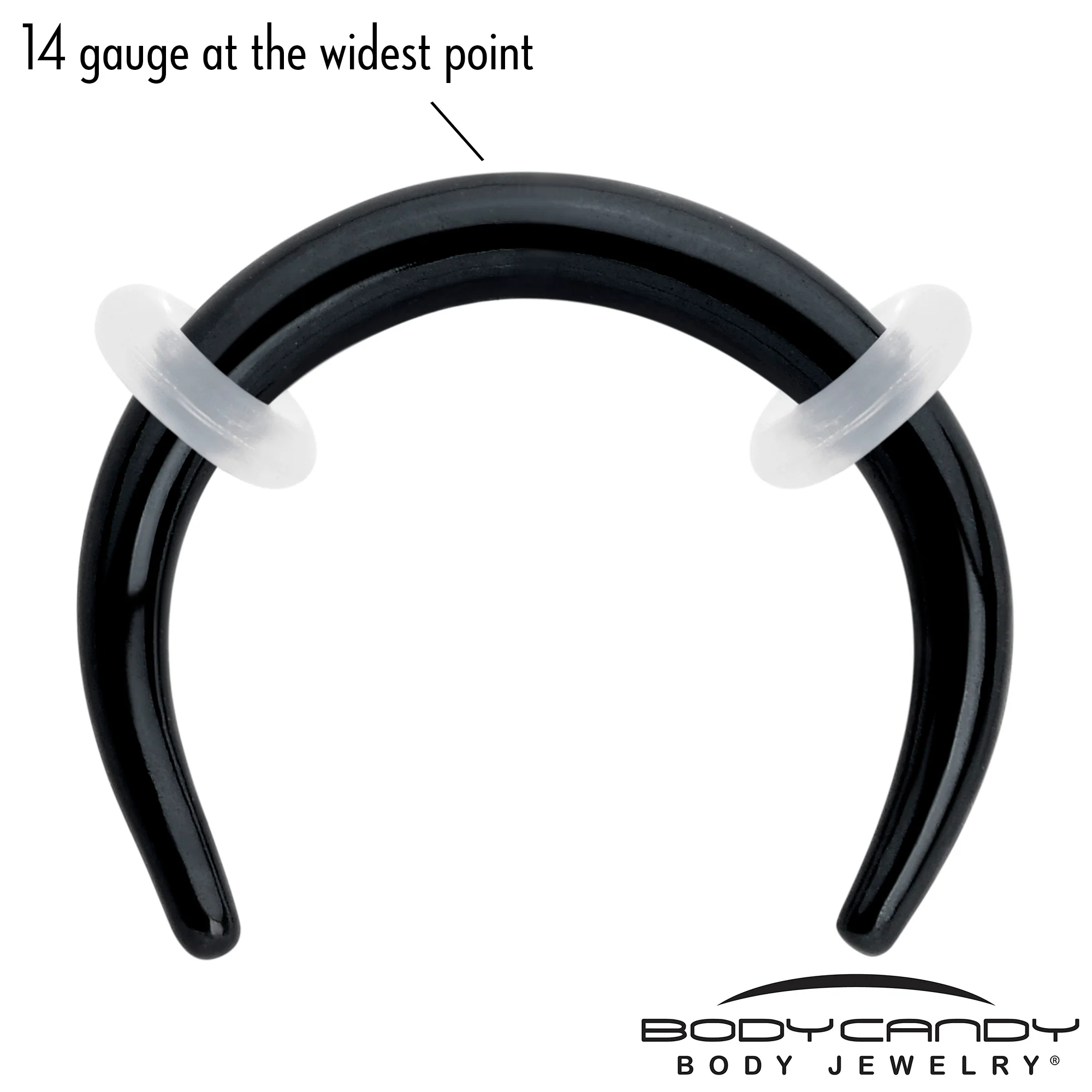 14G 5/16 Black Pincher Crescent Taper - Image 3