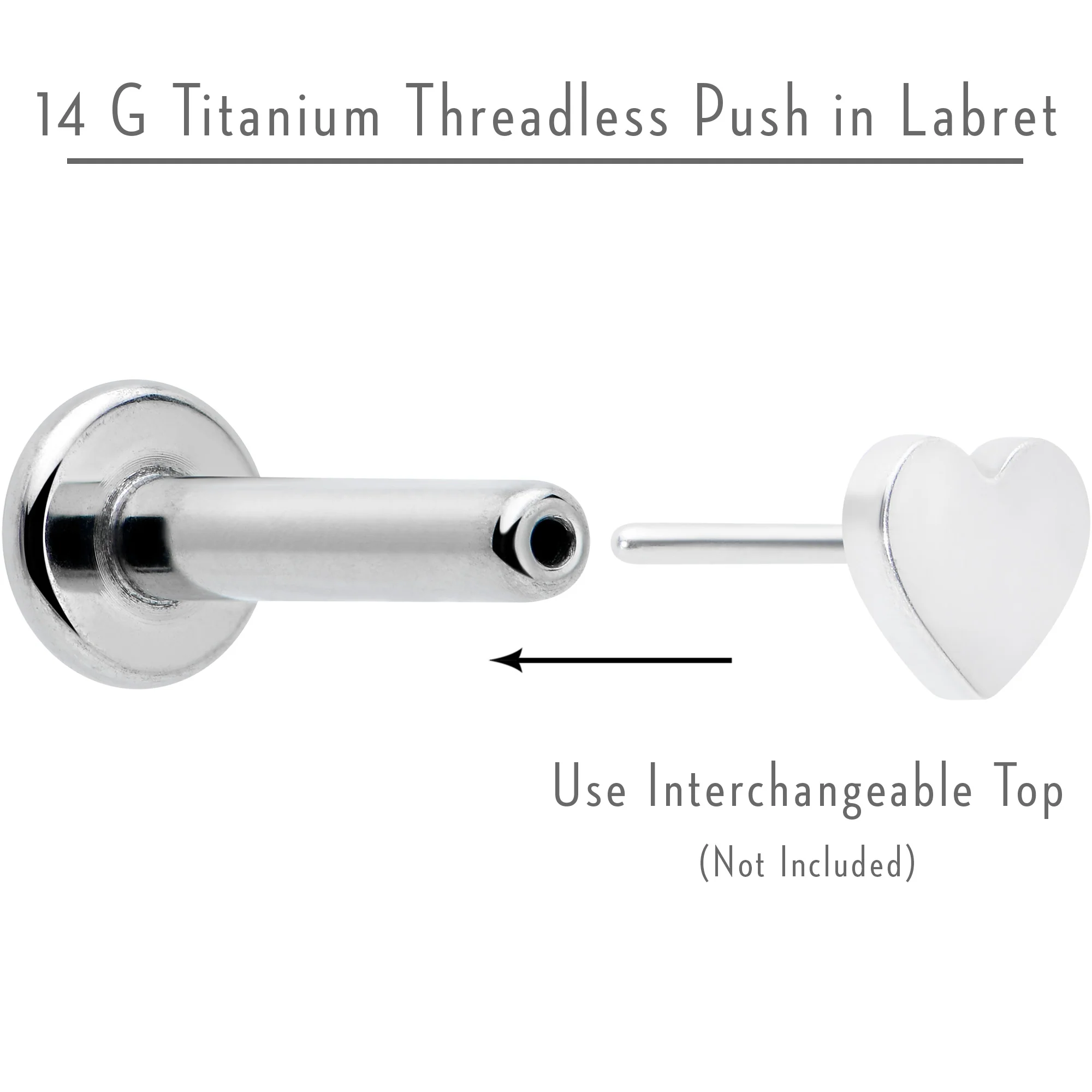 14G 5/16 G23 Titanium Threadless Post Only Labret Monroe Tragus - Image 4