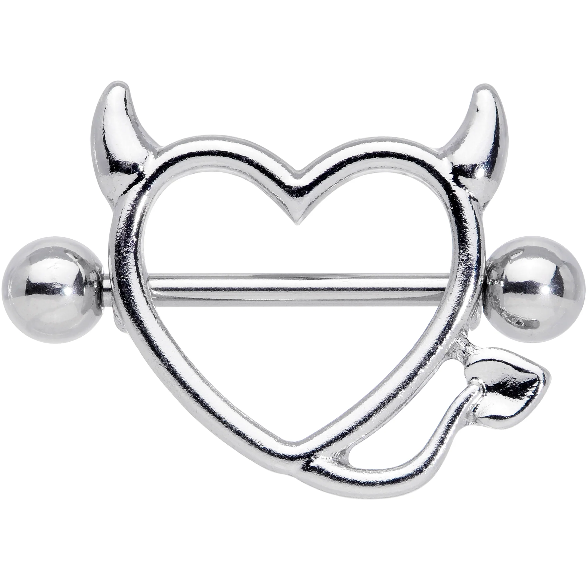 14G 5/8 Devil Heart Valentine Nipple Shield Set - Image 2