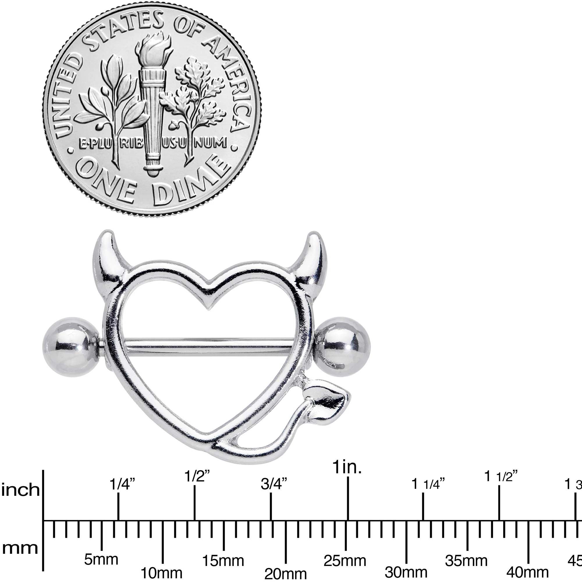 14G 5/8 Devil Heart Valentine Nipple Shield Set - Image 5