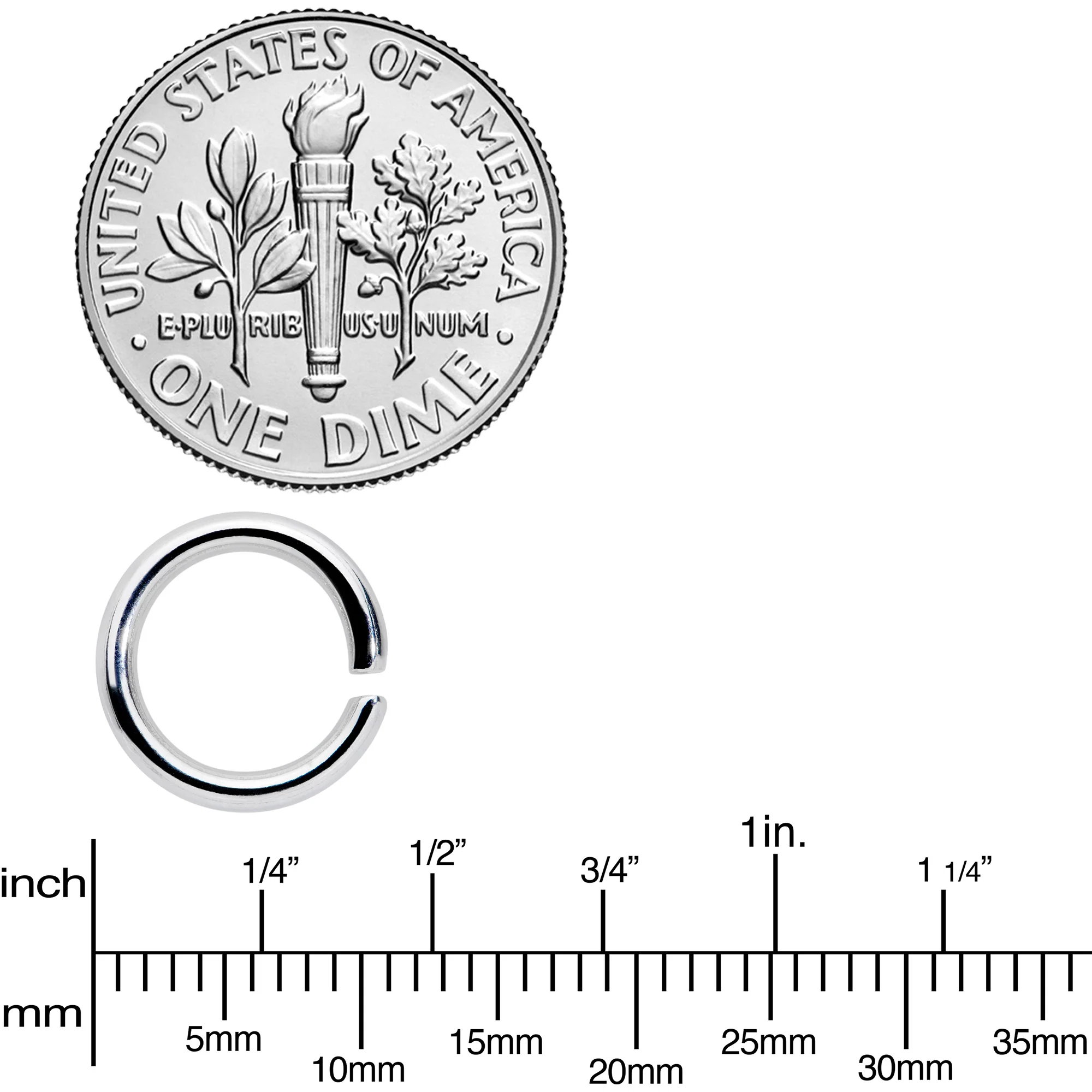 14G 5/16 Seamless Cartilage Ring Set of 12 - Image 3