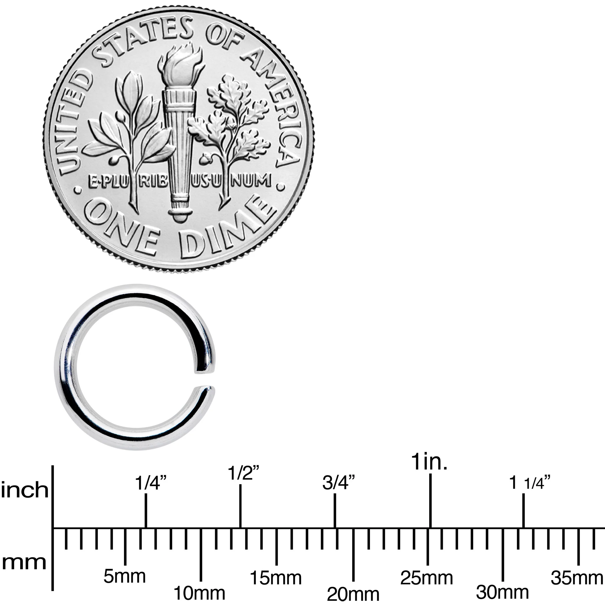 14G 5/16 Steel Black Gold Tone Seamless Cartilage Ring Set of 12 - Image 3